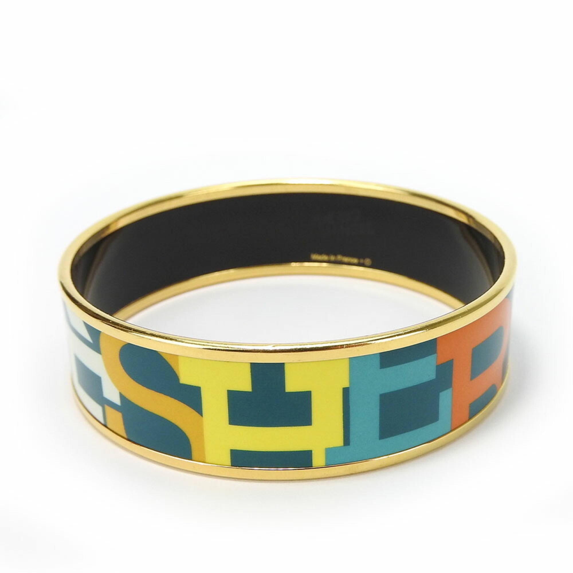 Bracelet Enamel and Metal Green Multi-Color