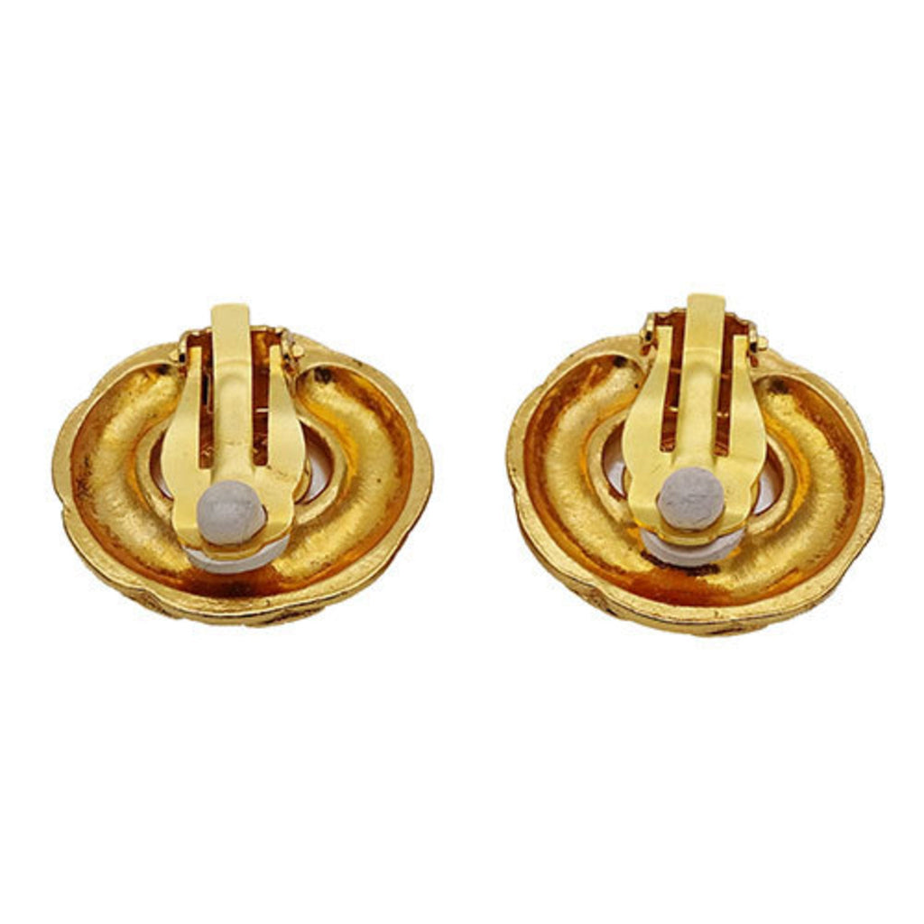 Clip-On Earrings Pearl Clip-On Gold-Tone Metal