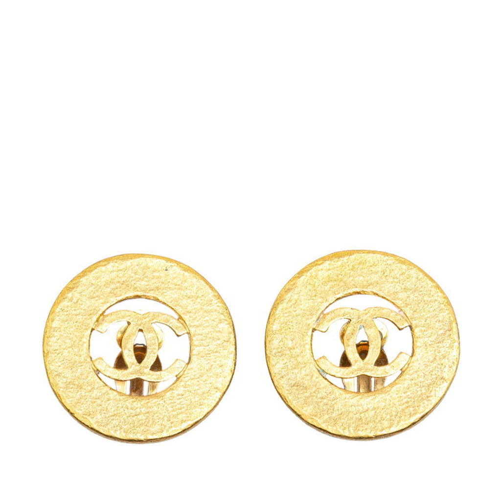 CC Logo Clip-On Earrings Metal Gold-Tone Metal