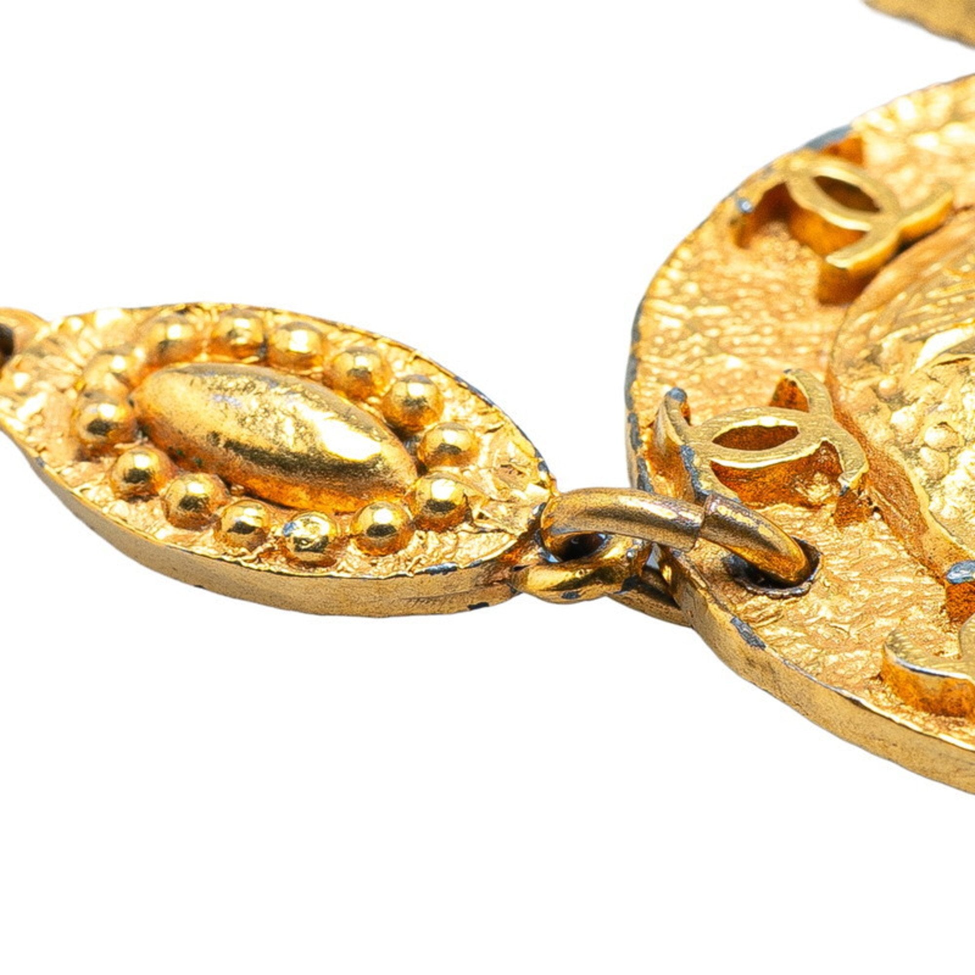 CC Logo Round Pendant Necklace Metal