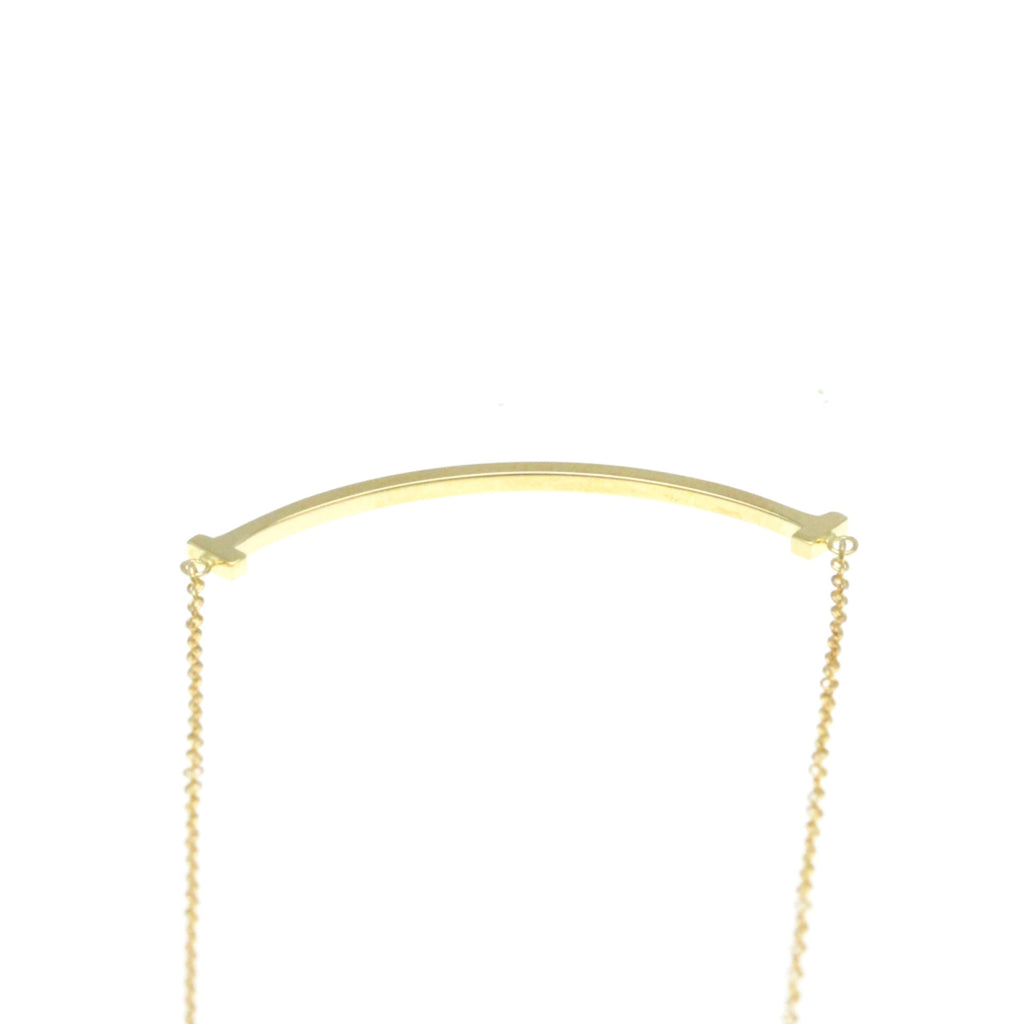 T Smile Pendant Necklace 18K Yellow Gold