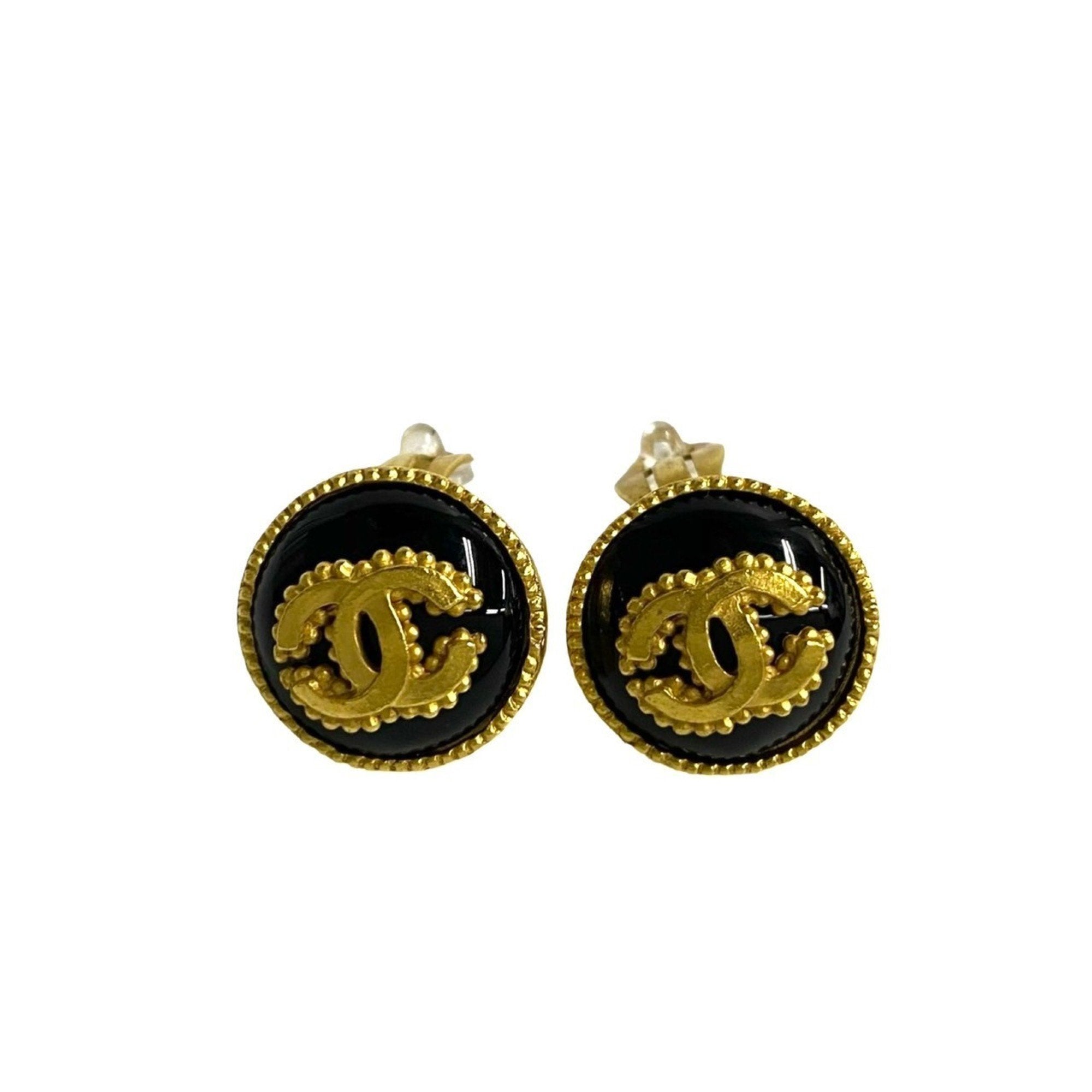 CC Logo Clip-On Earrings Metal Gold-Tone Metal