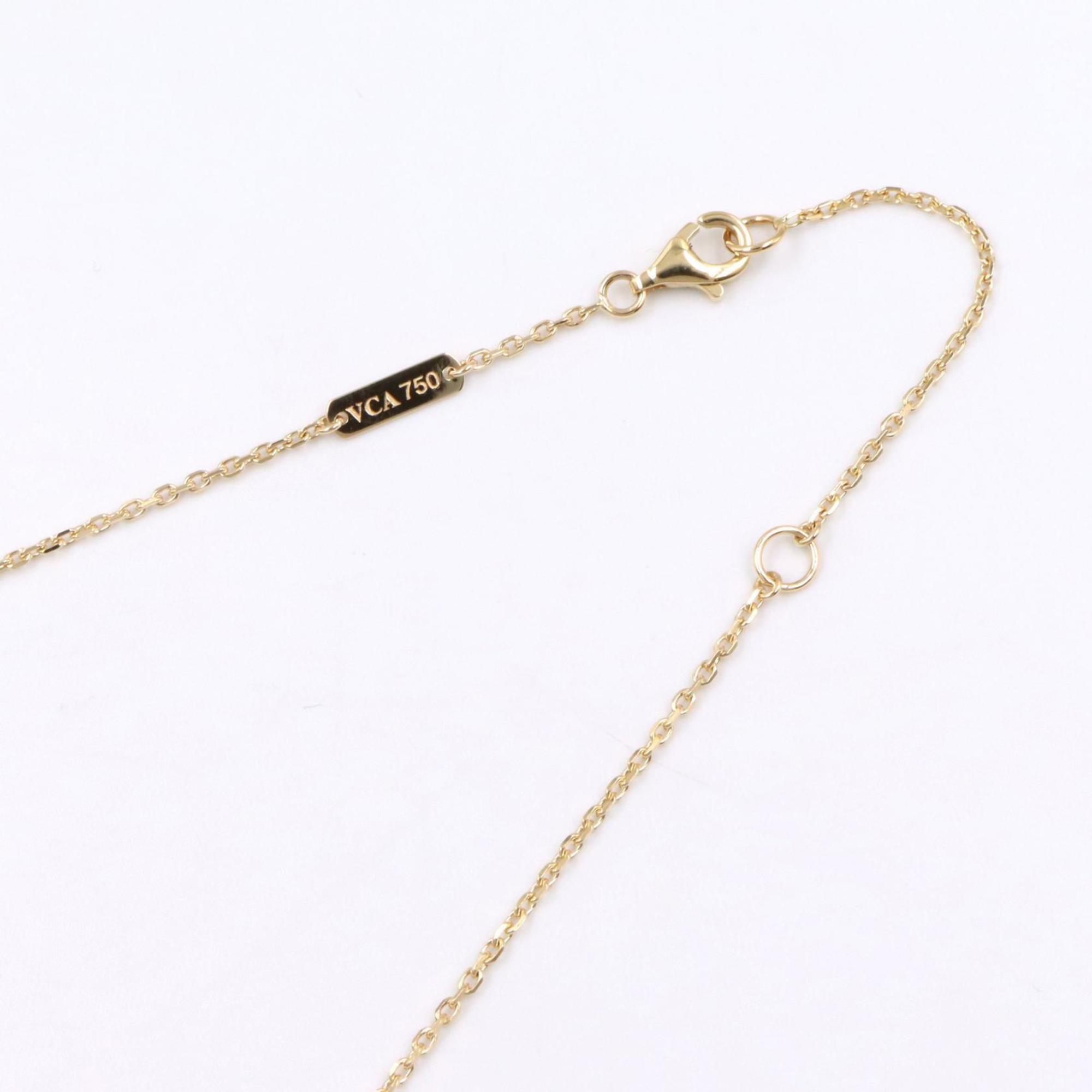 Vintage Alhambra Pendant Necklace 18K Yellow Gold and Onyx