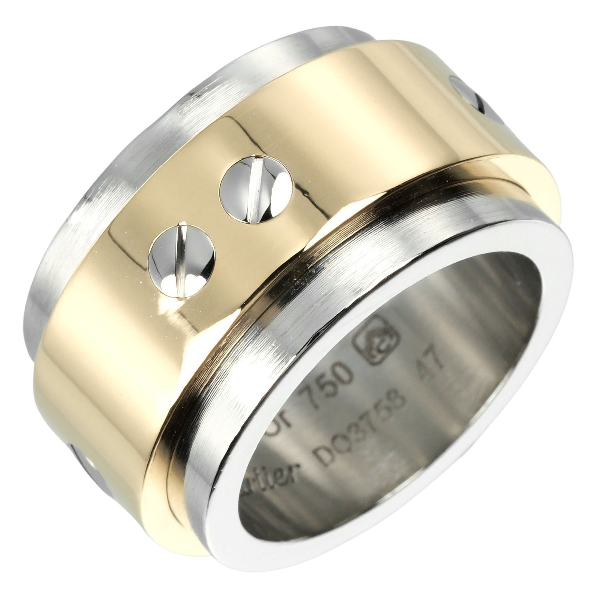 Santos 100 Ring Stainless Steel and 18K Yellow Gold