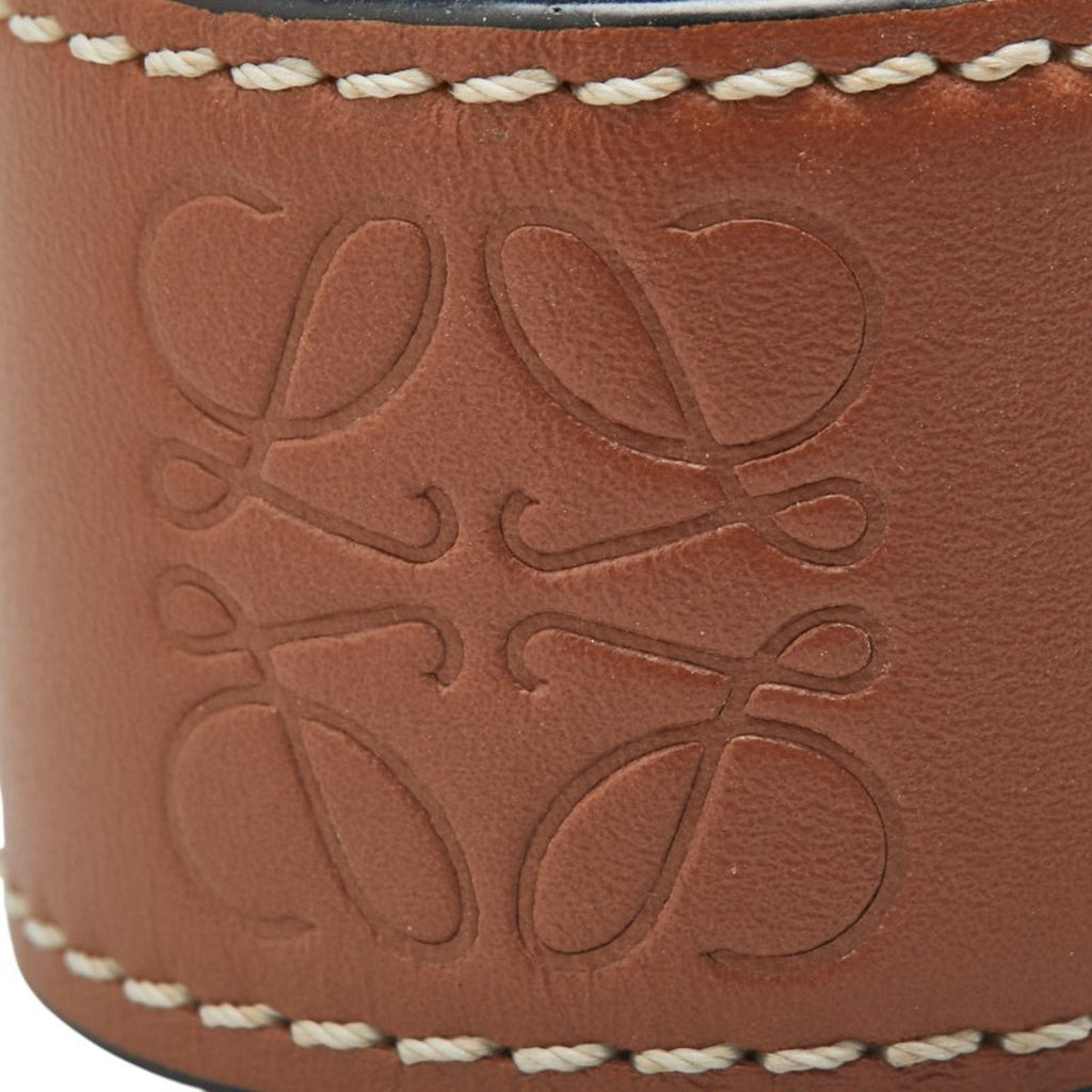 Anagram Slap Bracelet Brown Leather Small