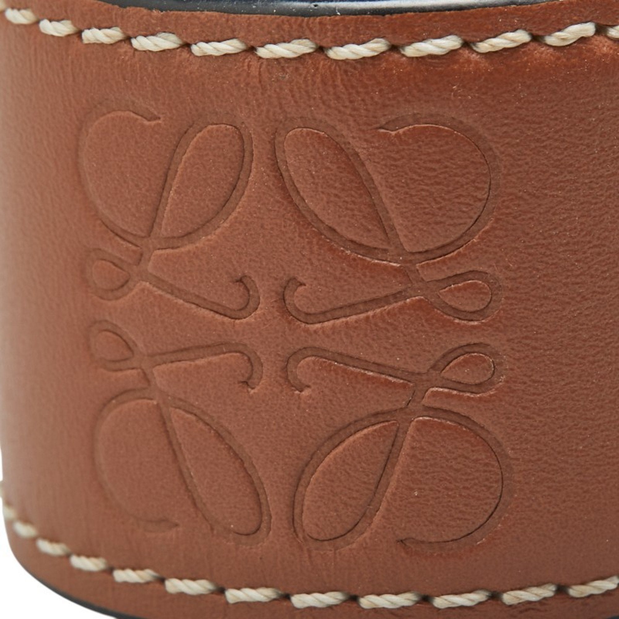 Anagram Slap Bracelet Brown Leather Small