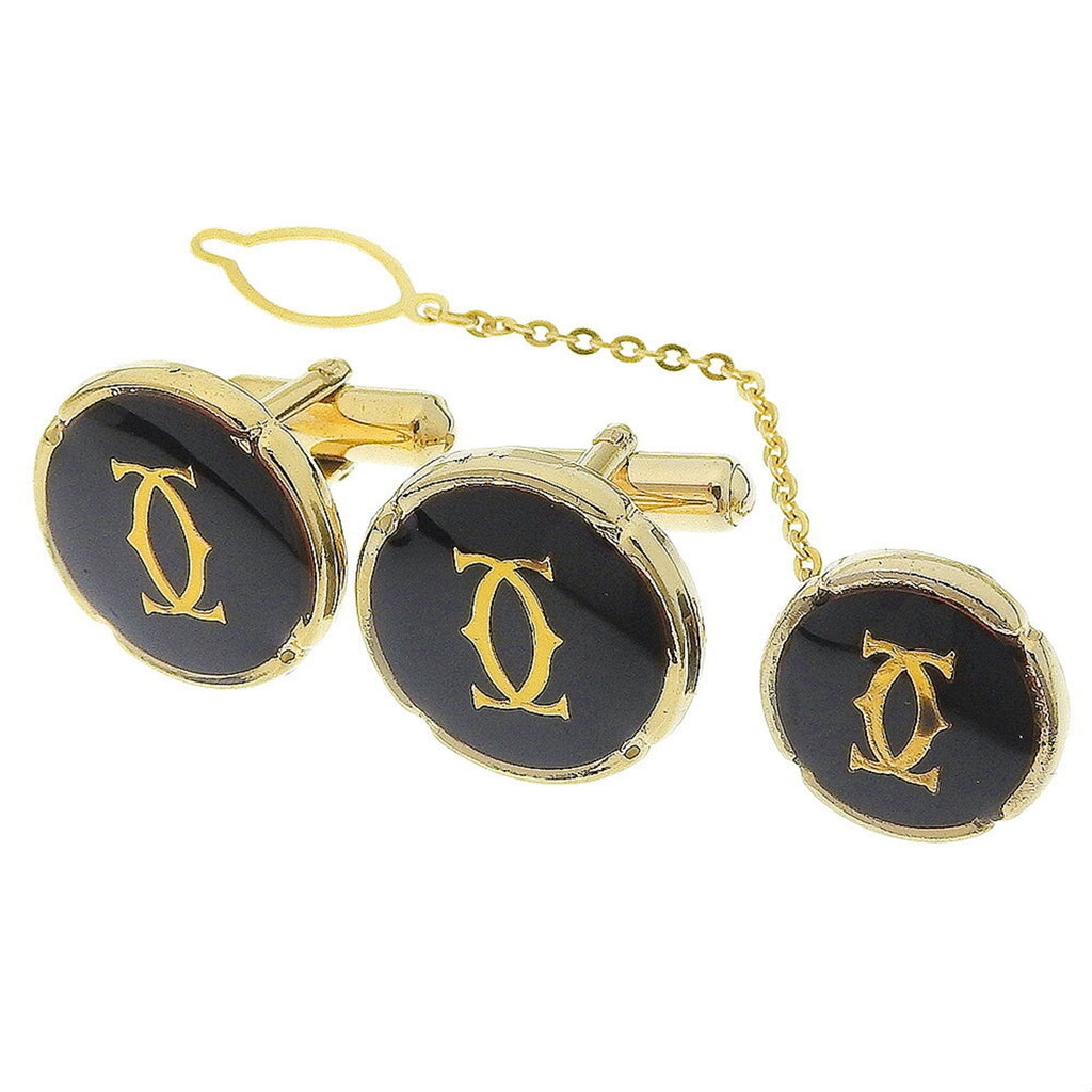 Cufflinks and Tie Pin Set Gold Bracelet