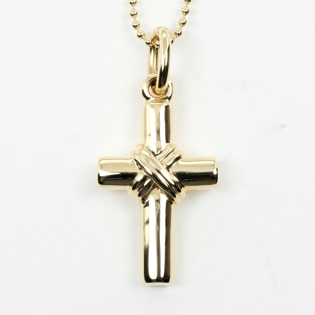 Signature Cross Pendant Necklace 18K Yellow Gold