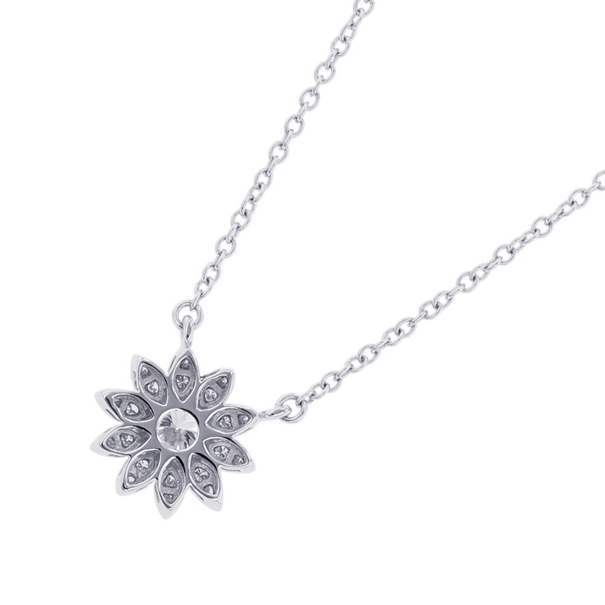Enchant Flower Pendant Necklace Platinum with Diamonds
