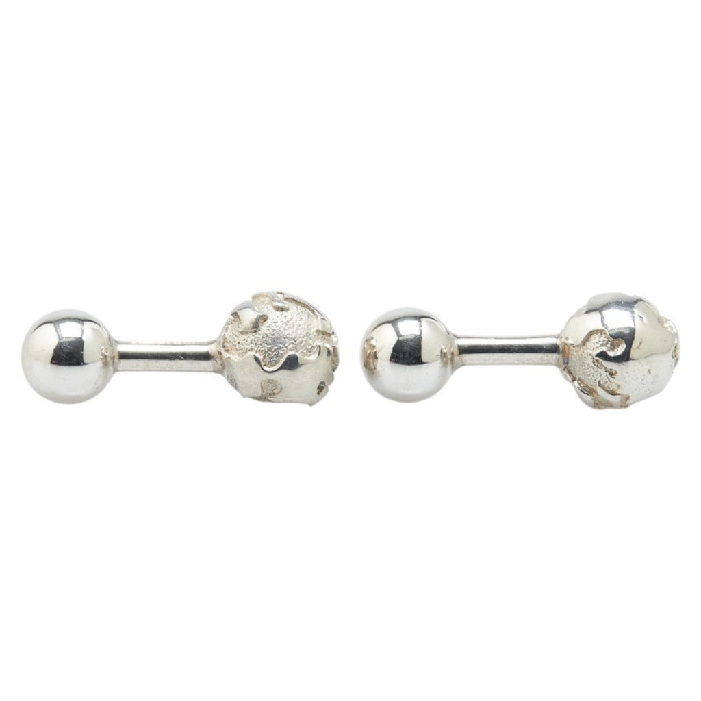 Earth Motif Cufflinks Sterling Silver Bracelet