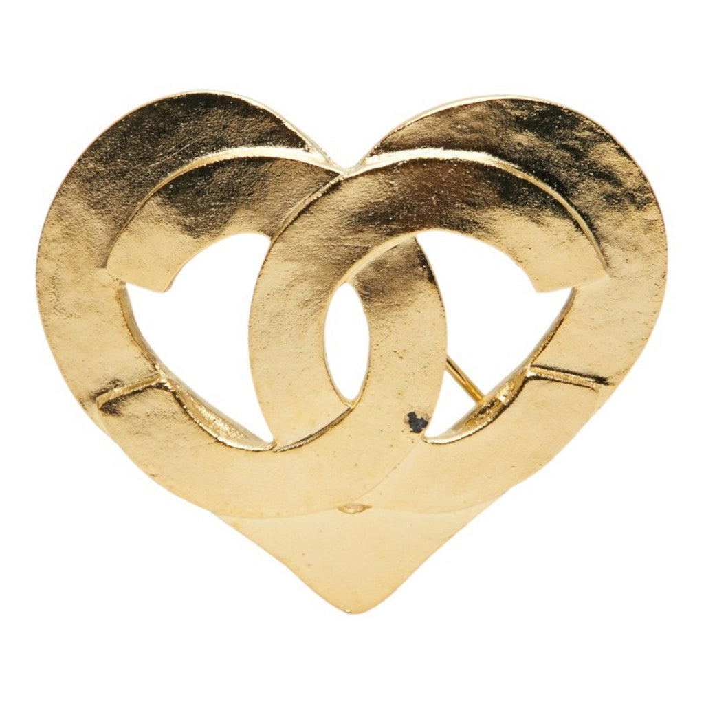 CC Logo Heart Brooch Metal