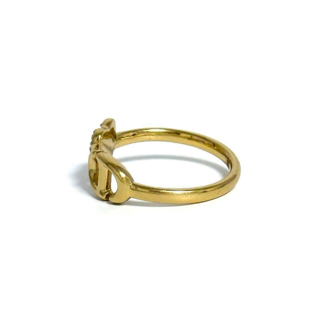 Navy Heart Ring Metal and Rhinestone