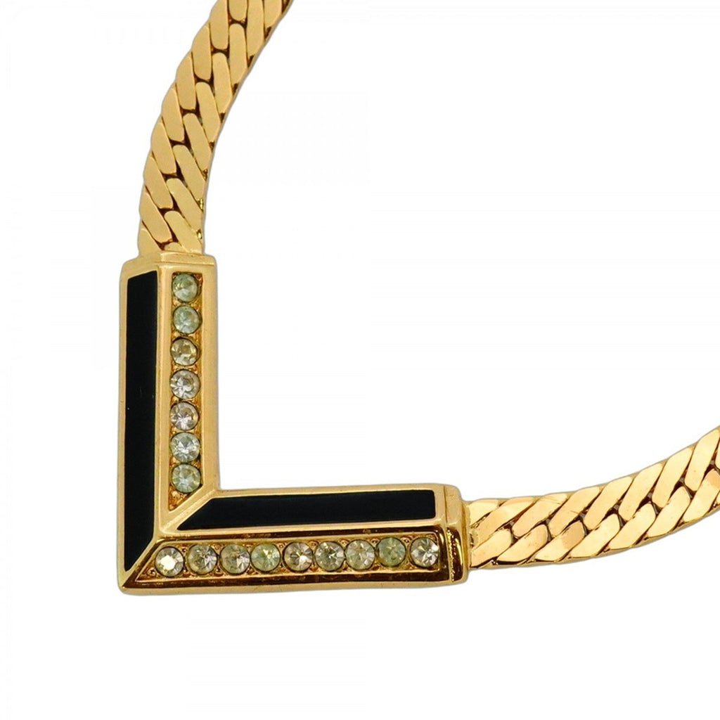 Pendant Necklace Gold with Rhinestone