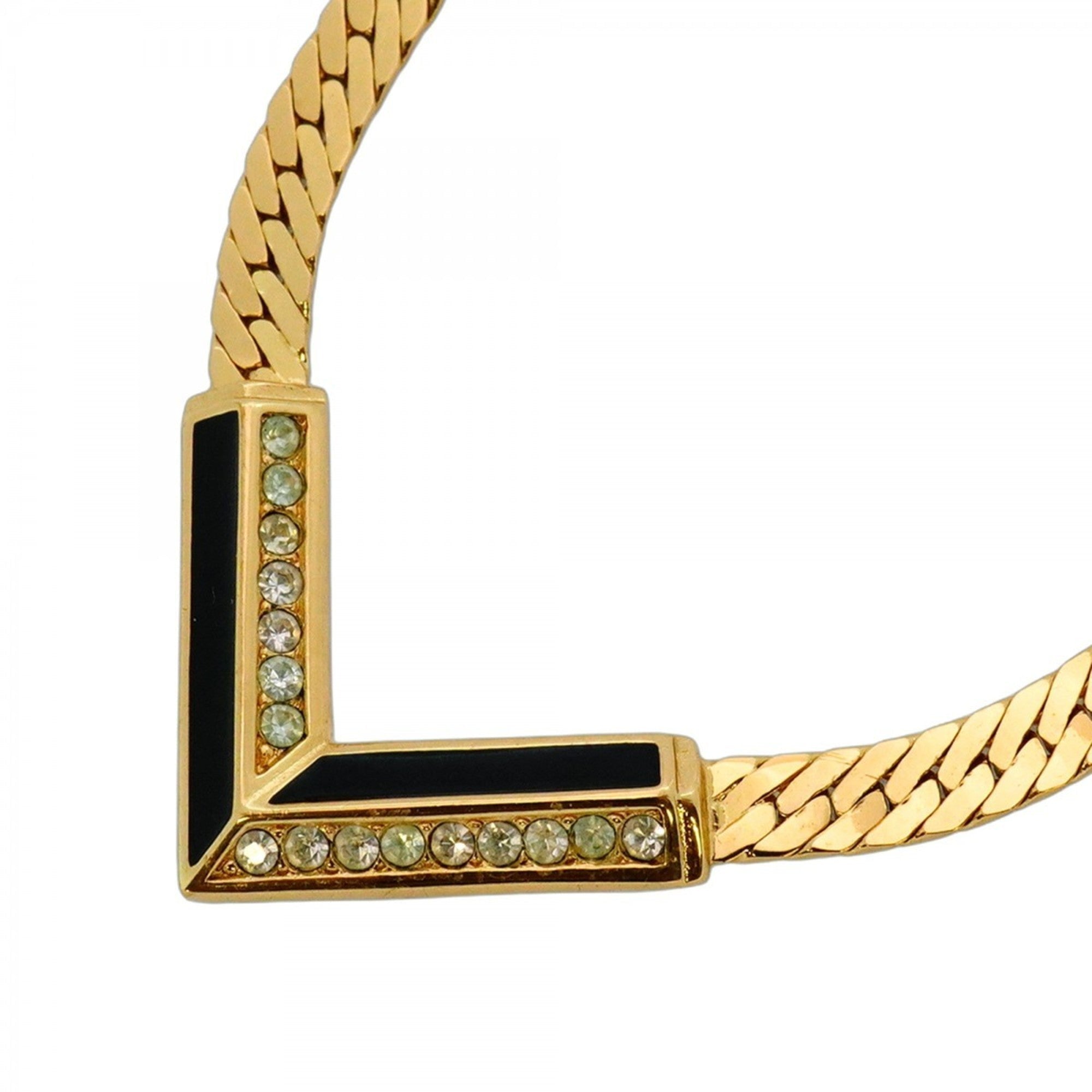 Pendant Necklace Gold with Rhinestone