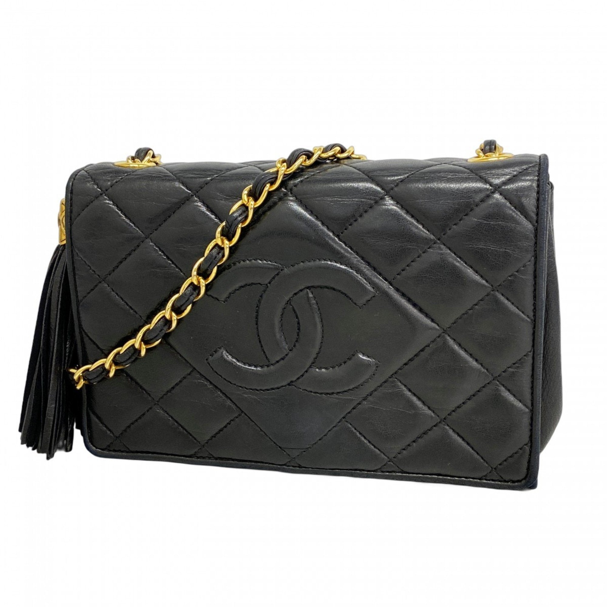 Vintage Tassel Flap Bag Quilted Lambskin Mini