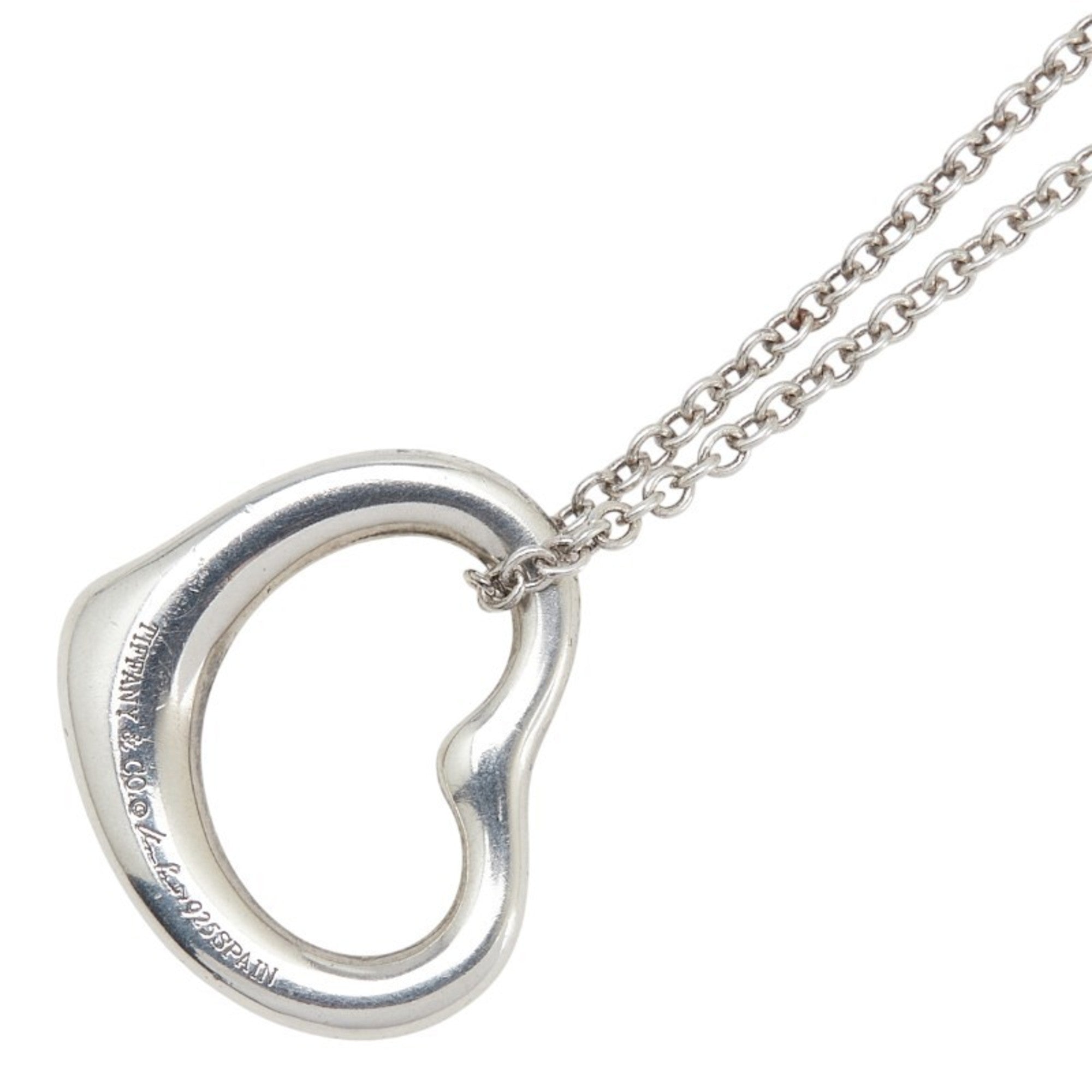 Open Heart Pendant Necklace Sterling Silver 18.8mm