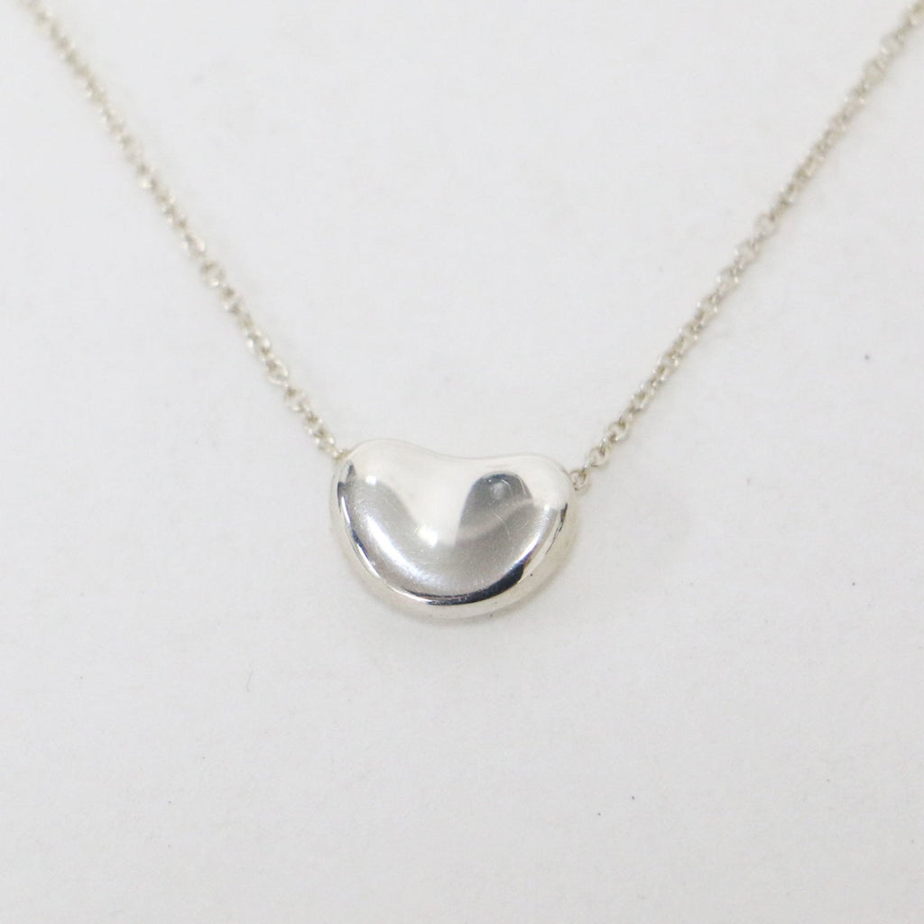 Bean Pendant Necklace Sterling Silver 7mm