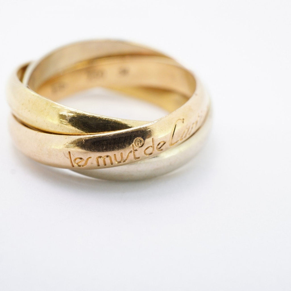 Vendome Louis Cartier Band Ring 18K Tricolor Gold