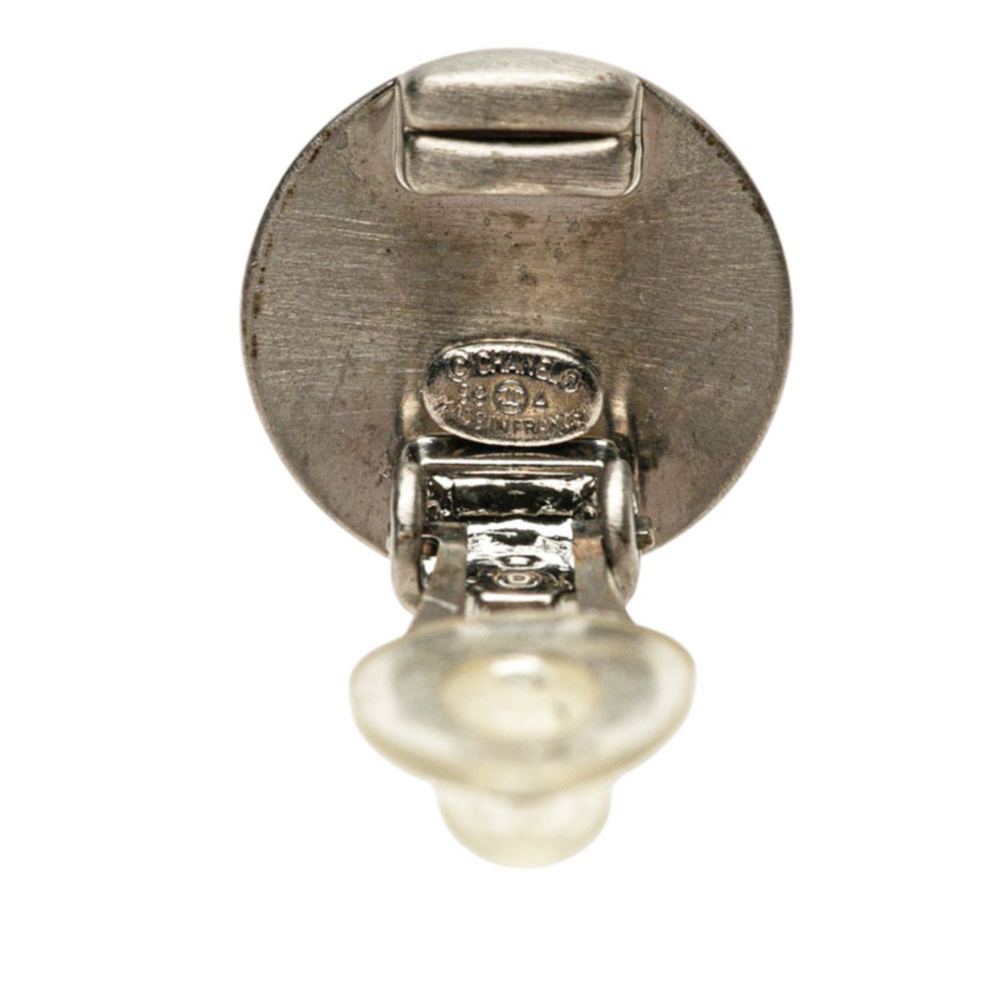 CC Logo Clip-On Earrings Silver-Tone Metal Silver-Tone Metal