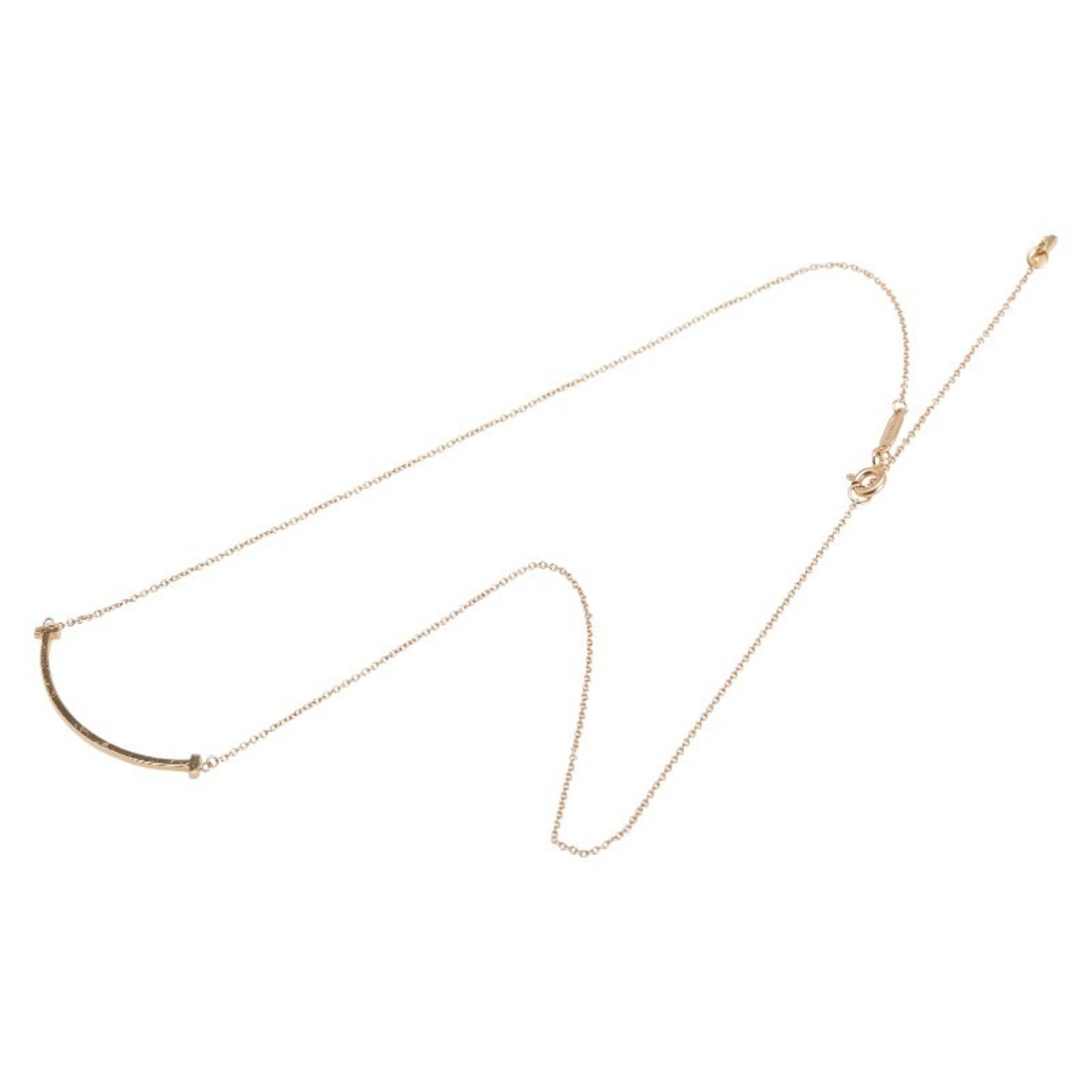 T Smile Pendant Necklace 18K Rose Gold