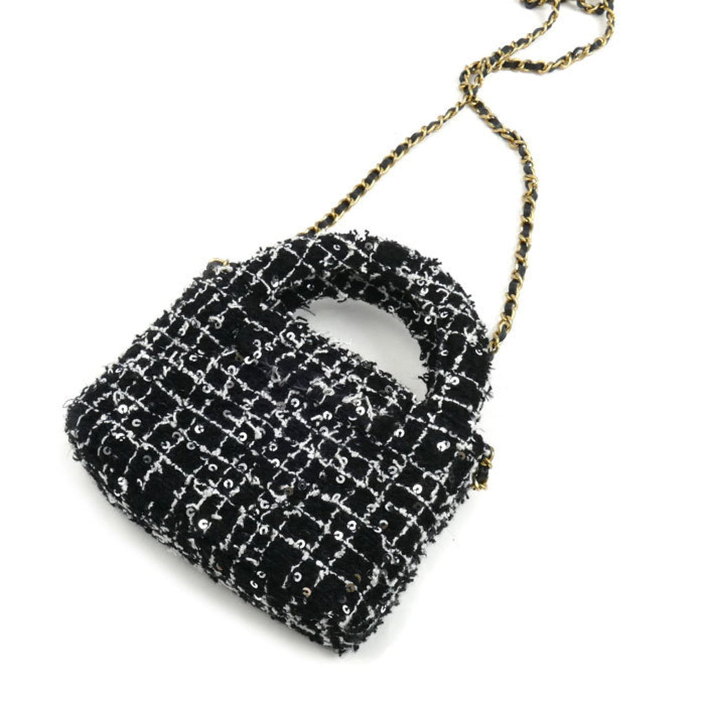 Kelly Top Handle Shopping Bag Quilted Tweed Mini