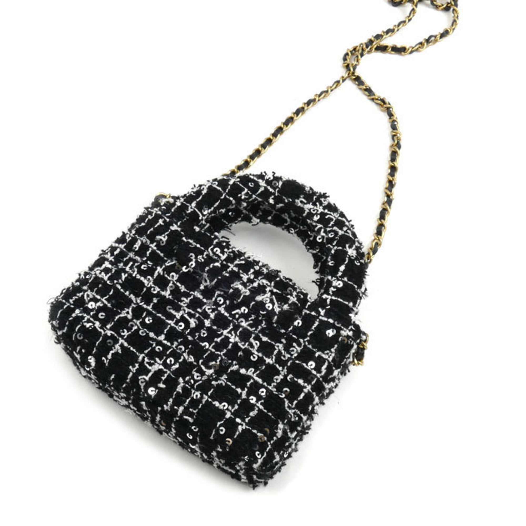 Kelly Top Handle Shopping Bag Quilted Tweed Mini