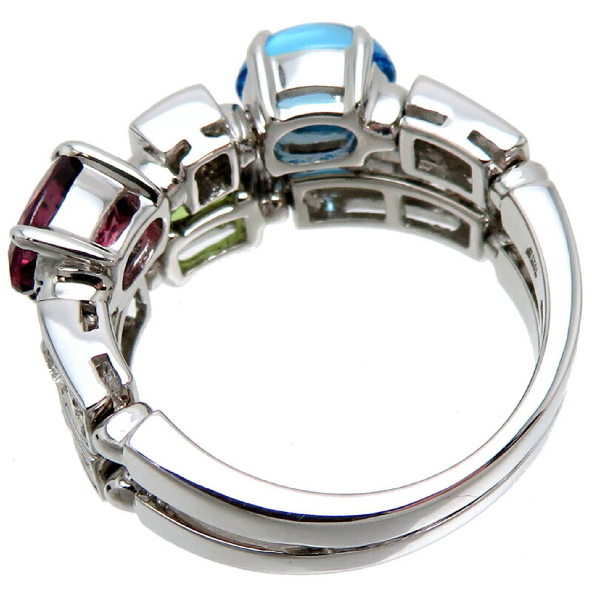 Allegra Ring 18K White Gold with Diamond and Peridot and Topaz and Tourmaline