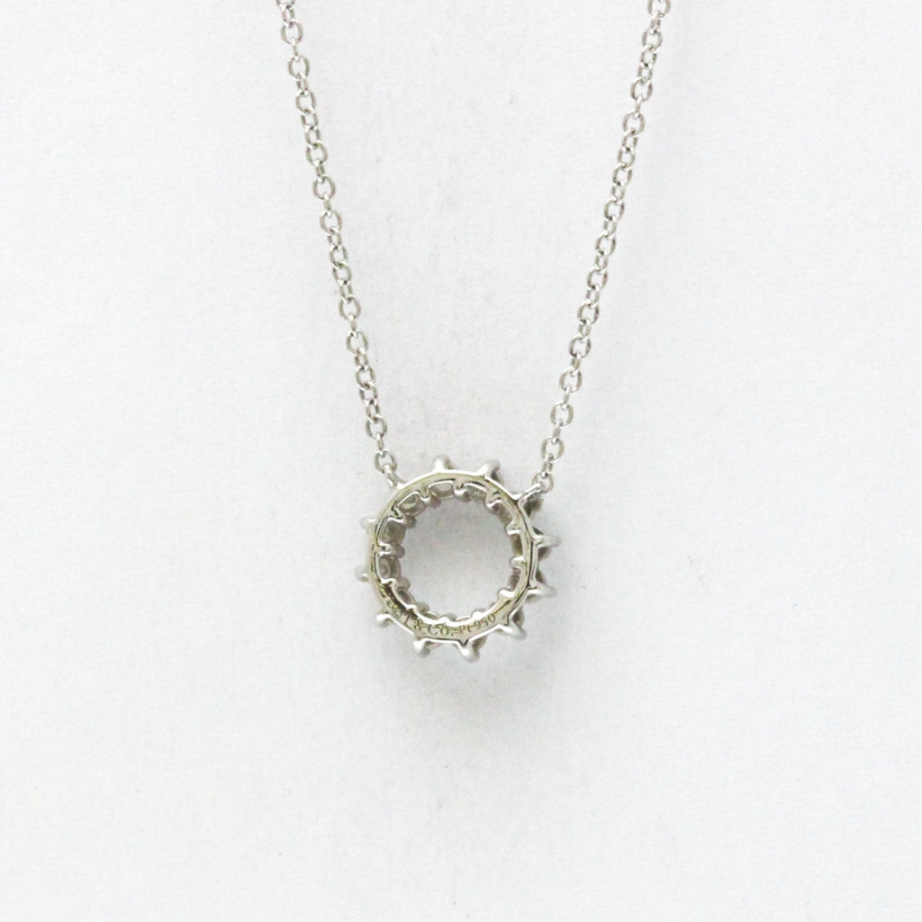 Open Circle Pendant Necklace Platinum With Diamond Mini