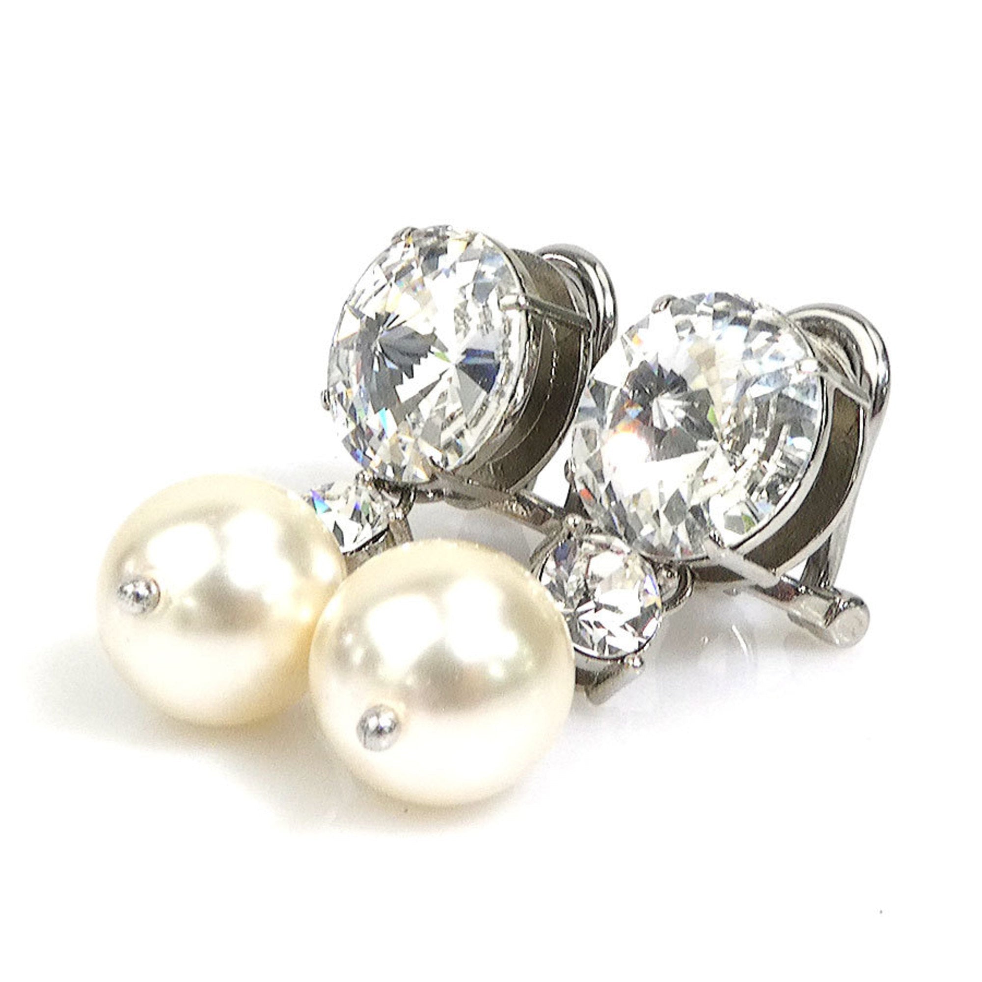 Earrings Pearl Silver-Tone Metal
