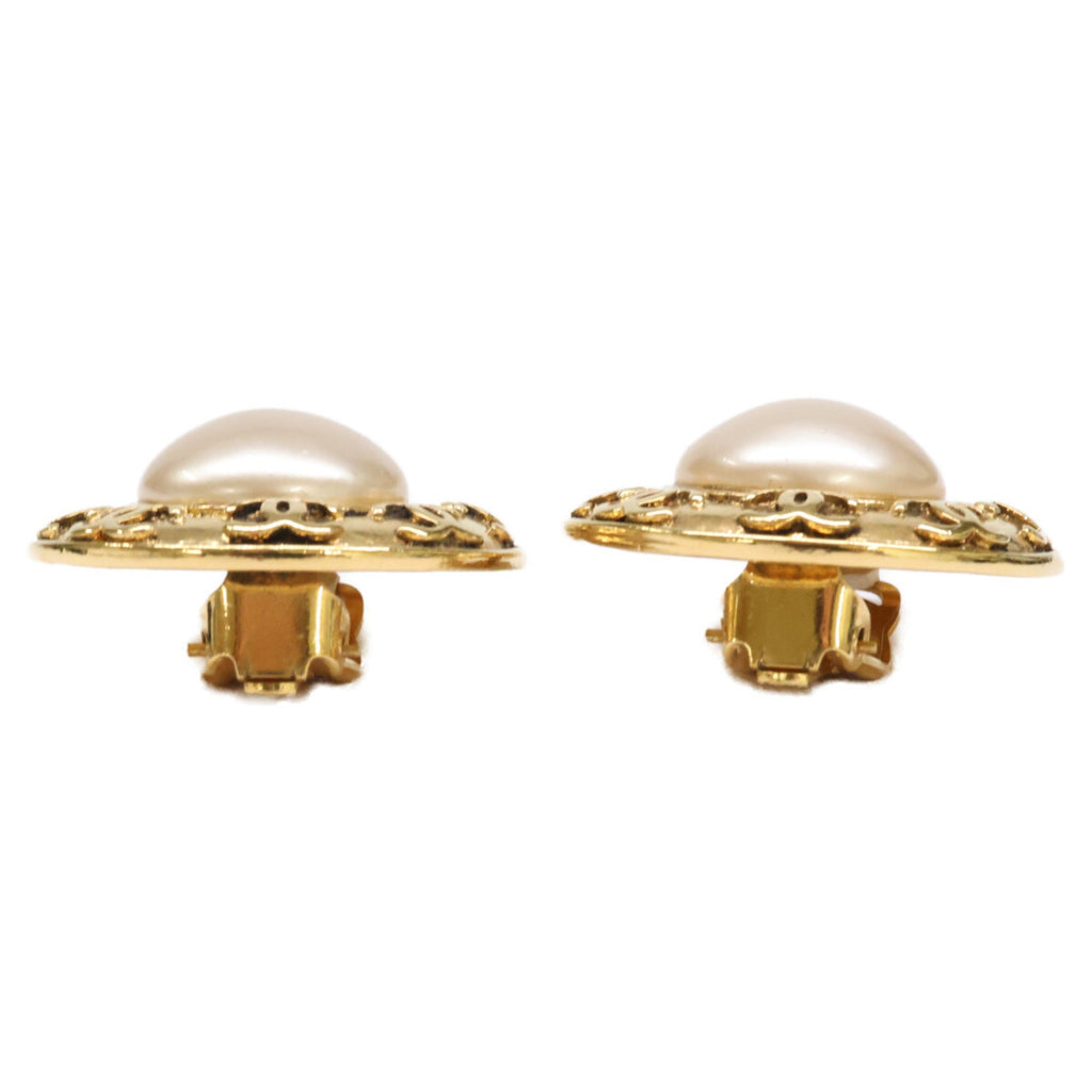 CC Logo Clip-On Earrings Gold-Tone Metal Gold-Tone Metal