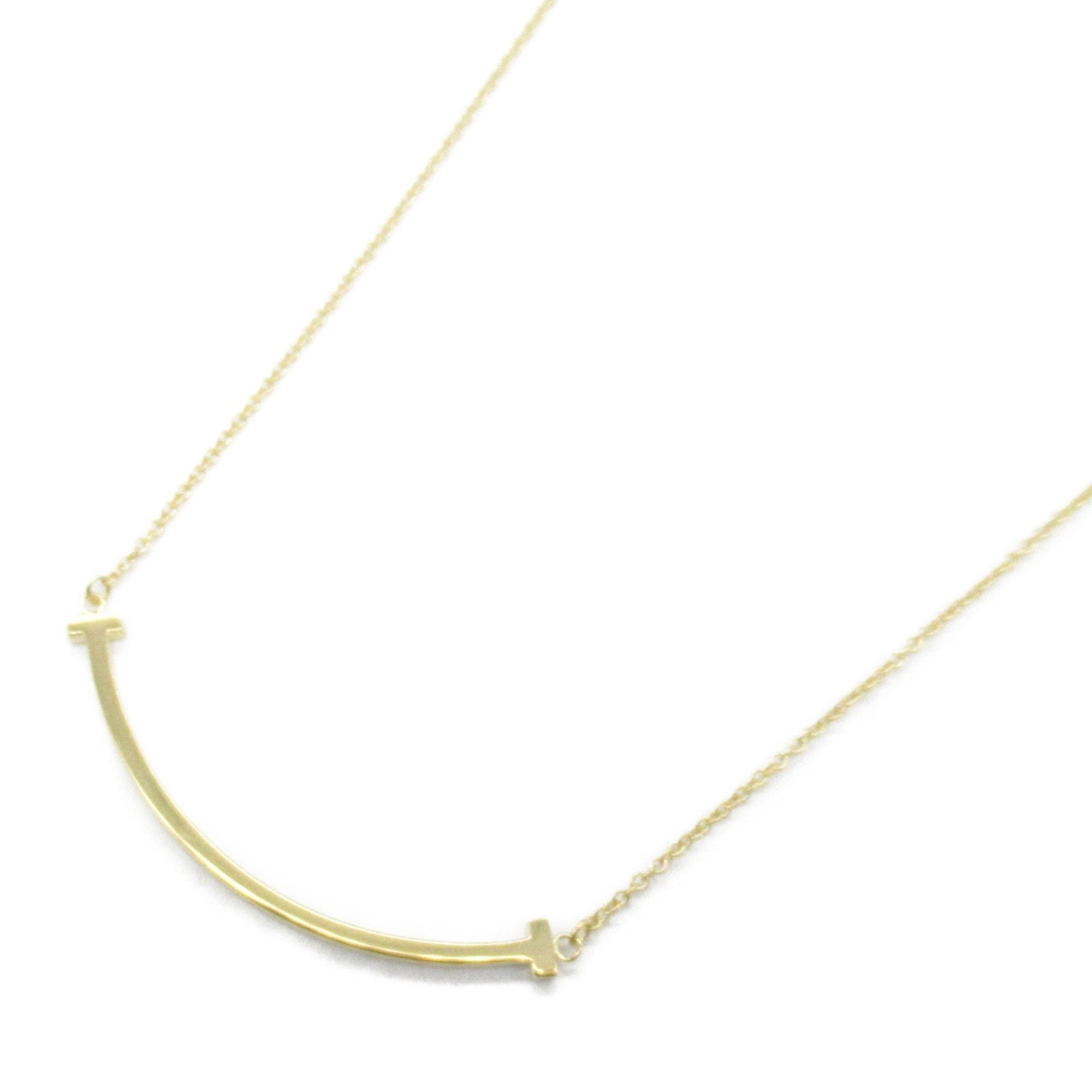 T Smile Pendant Necklace 18K Yellow Gold