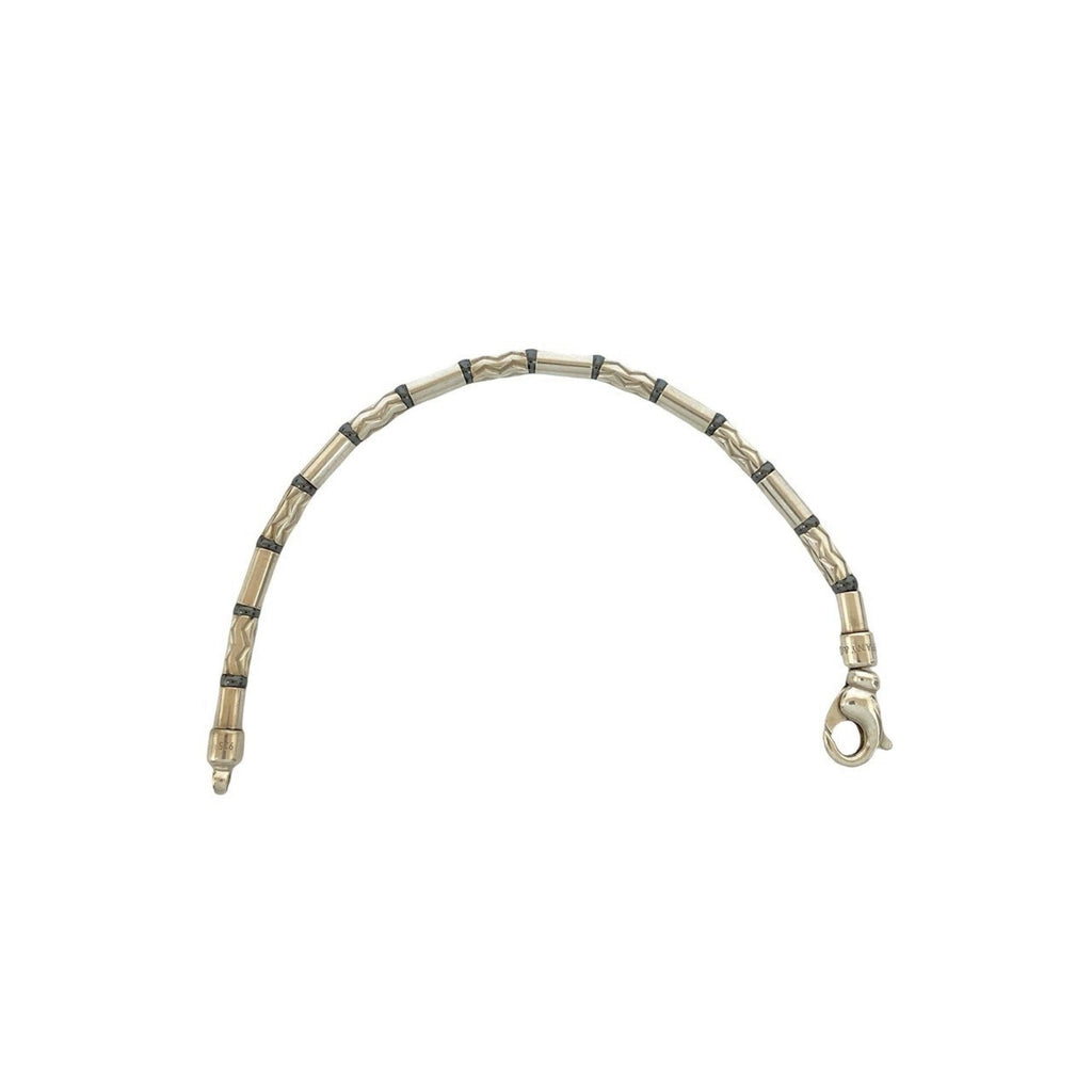 Aztec Zigzag Charm Bracelet Sterling Silver