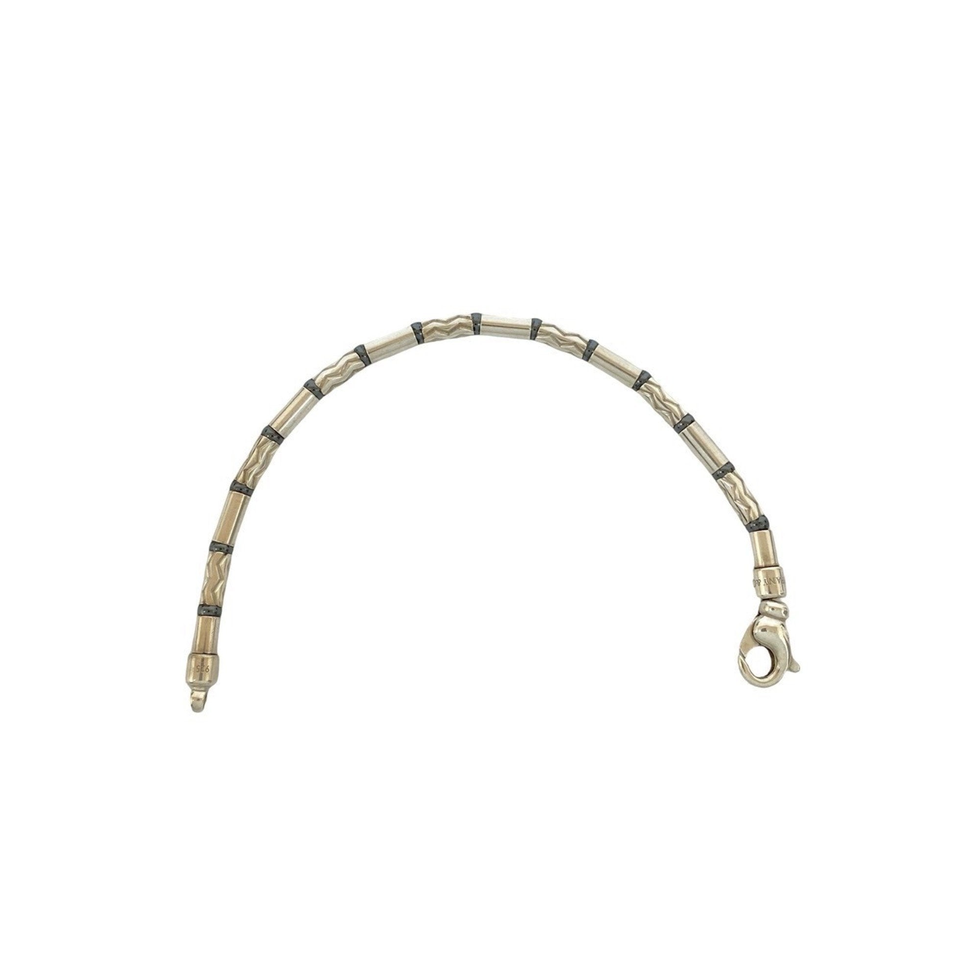 Aztec Zigzag Charm Bracelet Sterling Silver