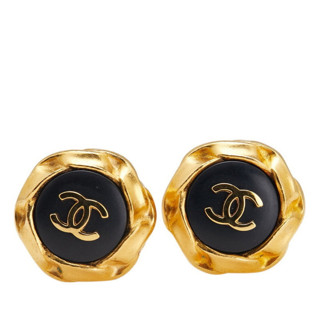 CC Logo Clip-On Earrings Gold-Tone Metal Gold-Tone Metal