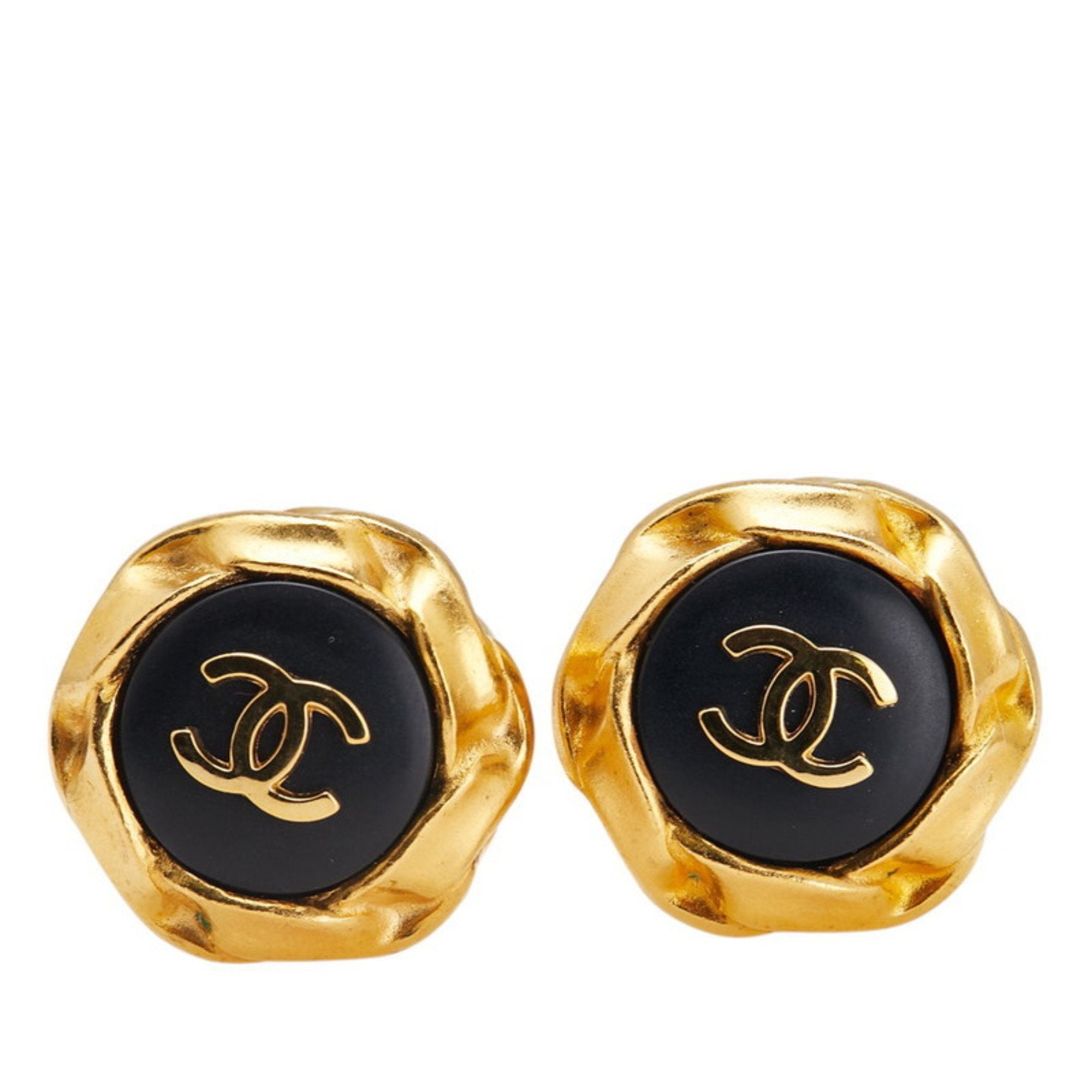CC Logo Clip-On Earrings Gold-Tone Metal Gold-Tone Metal