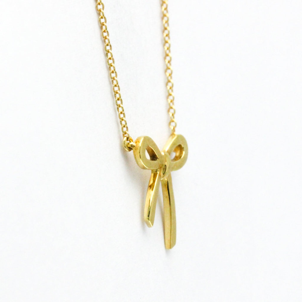 Bow Pendant Necklace 18K Yellow Gold