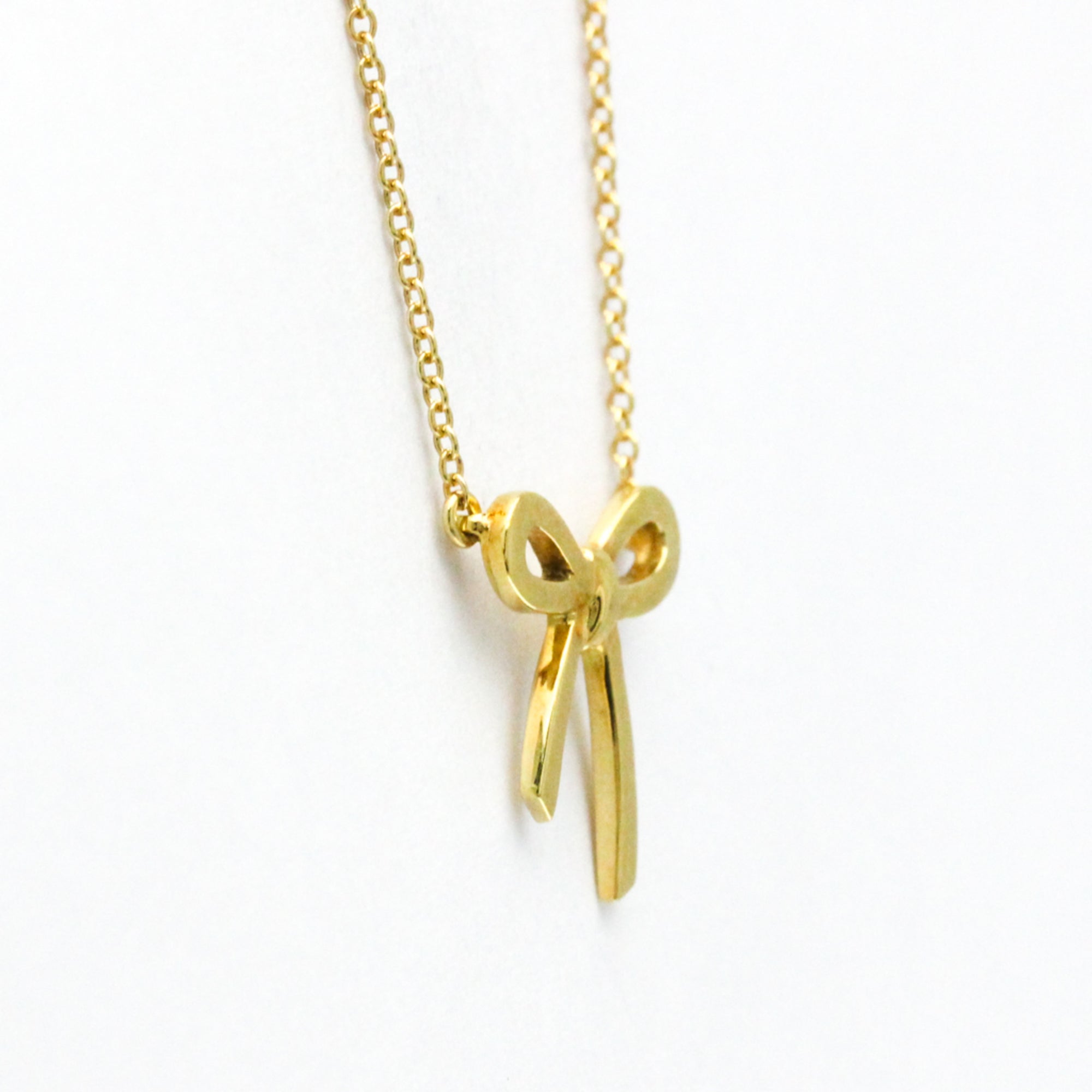 Bow Pendant Necklace 18K Yellow Gold