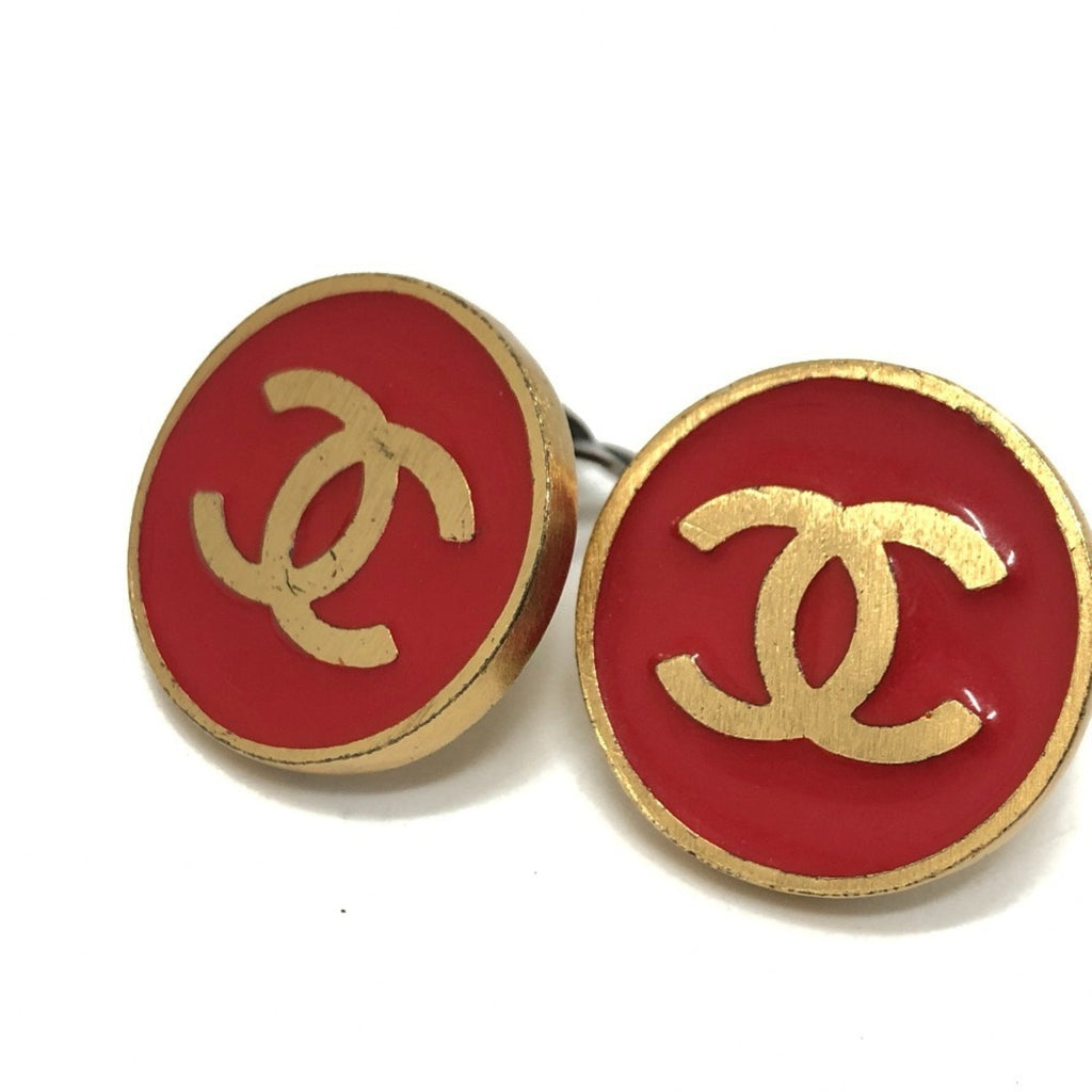 CC Logo Clip-On Earrings Gold-Tone Metal Gold-Tone Metal