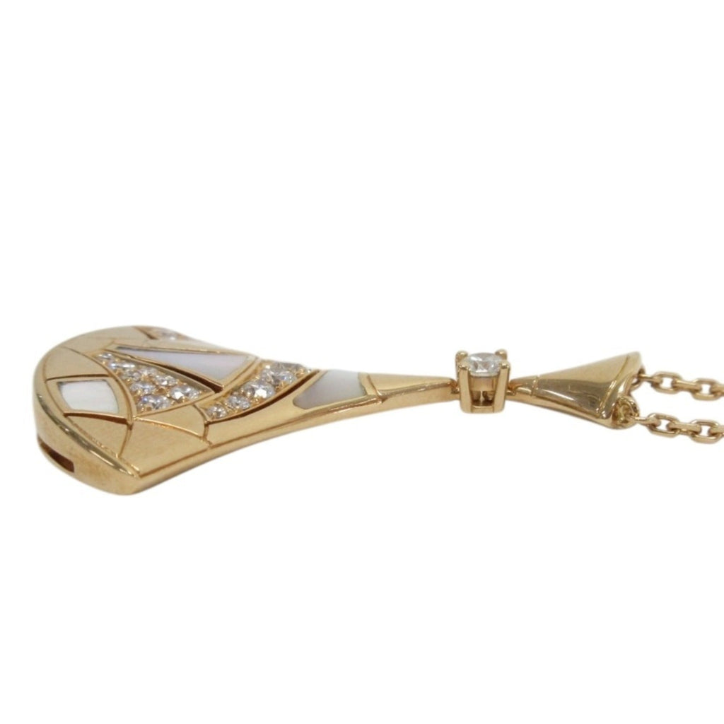 Pendant Necklace 18K Rose Gold with Diamond and Mother of Pearl