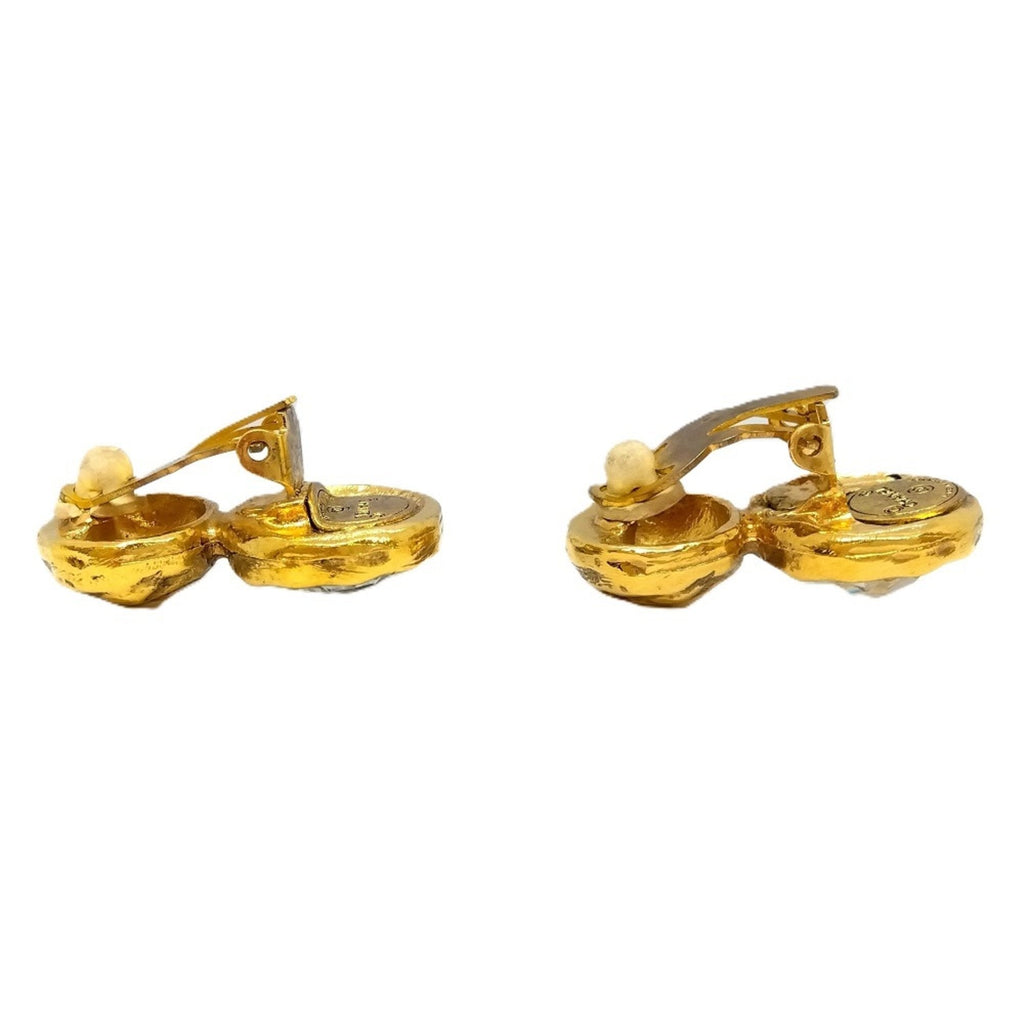 Clip-On Earrings Crystal Clip-On Gold-Tone Metal