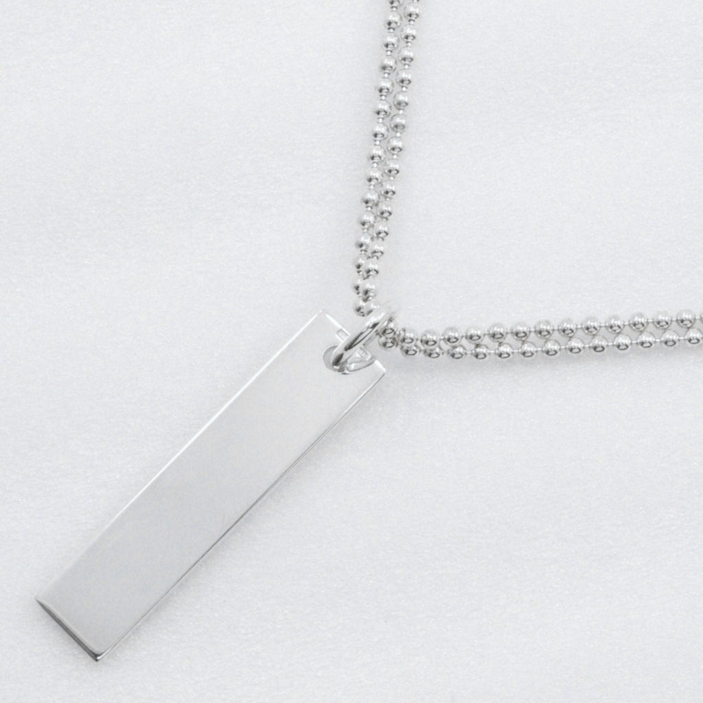 Bar Pendant Necklace Sterling Silver