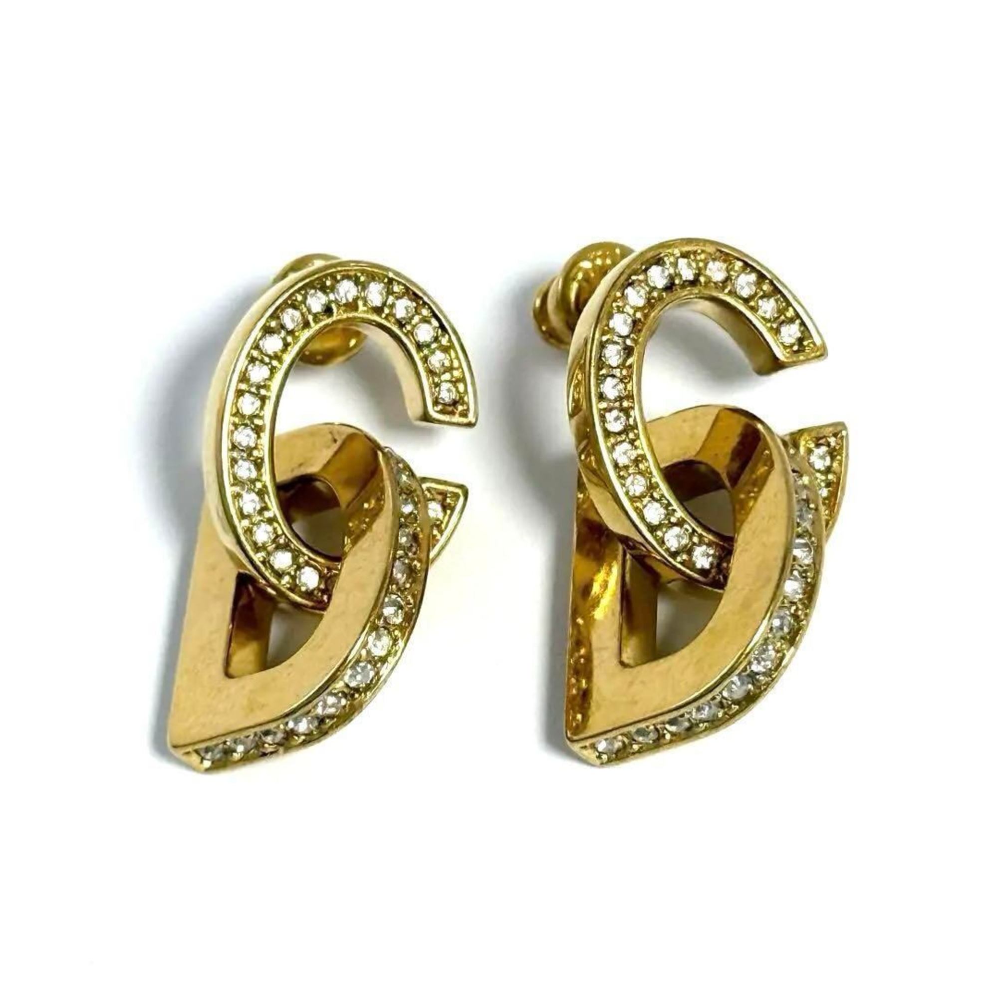 Earrings Metal and Rhinestone