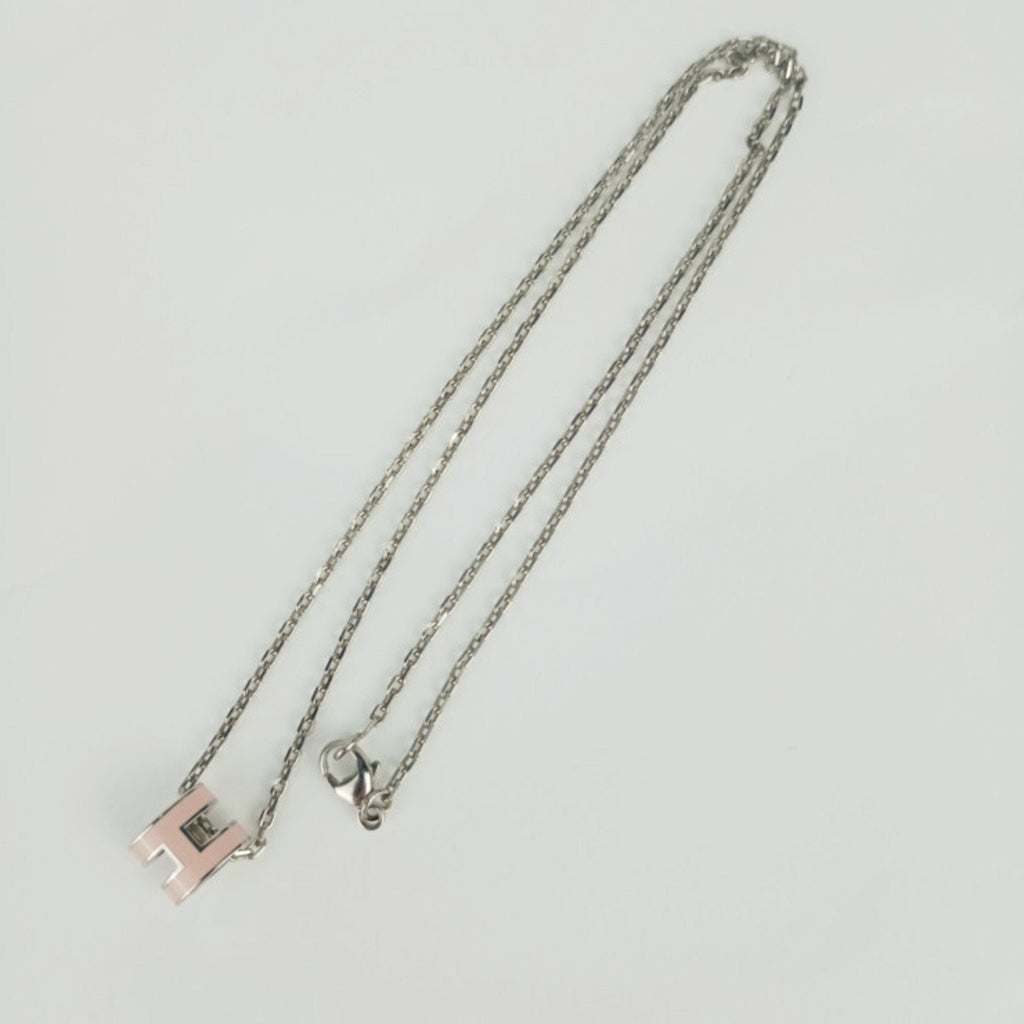 Pop H Pendant Necklace Silver-Tone Metal