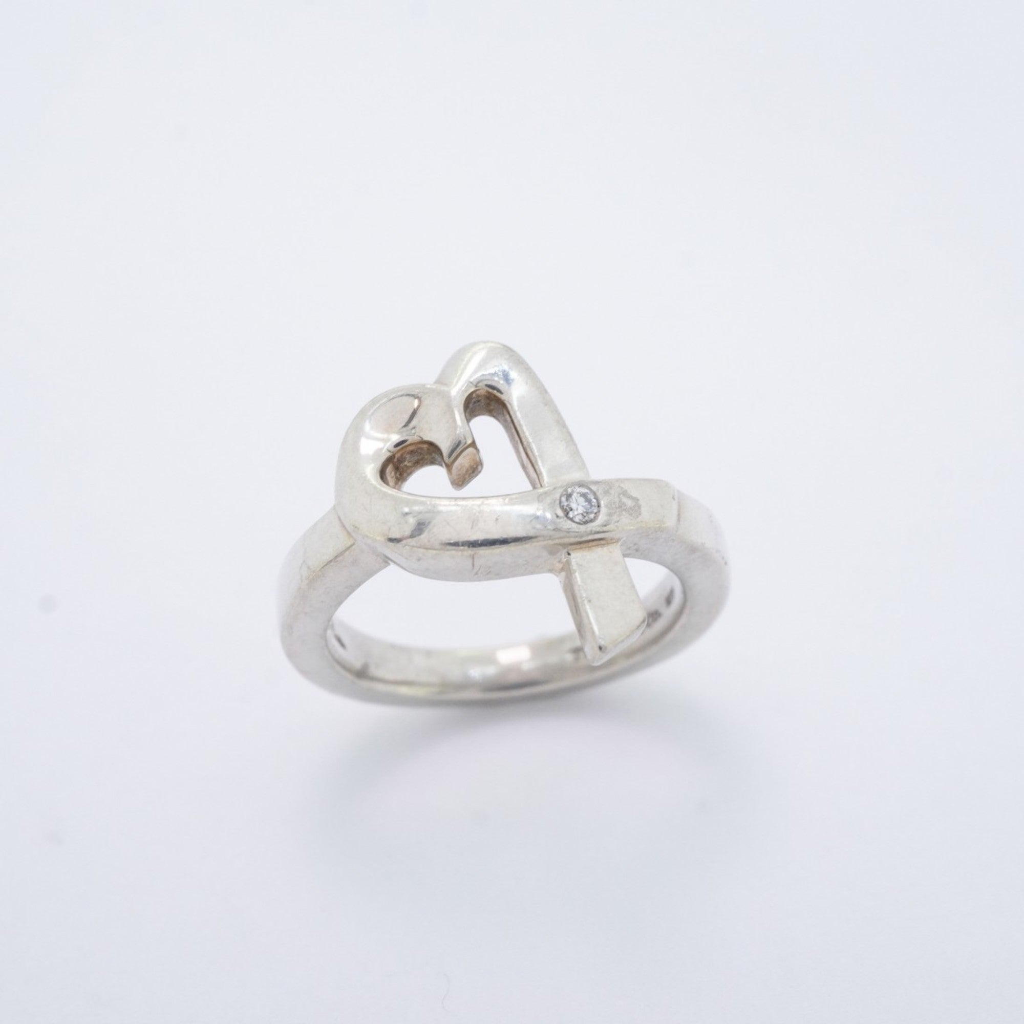 Loving Heart Ring Sterling Silver with Diamond