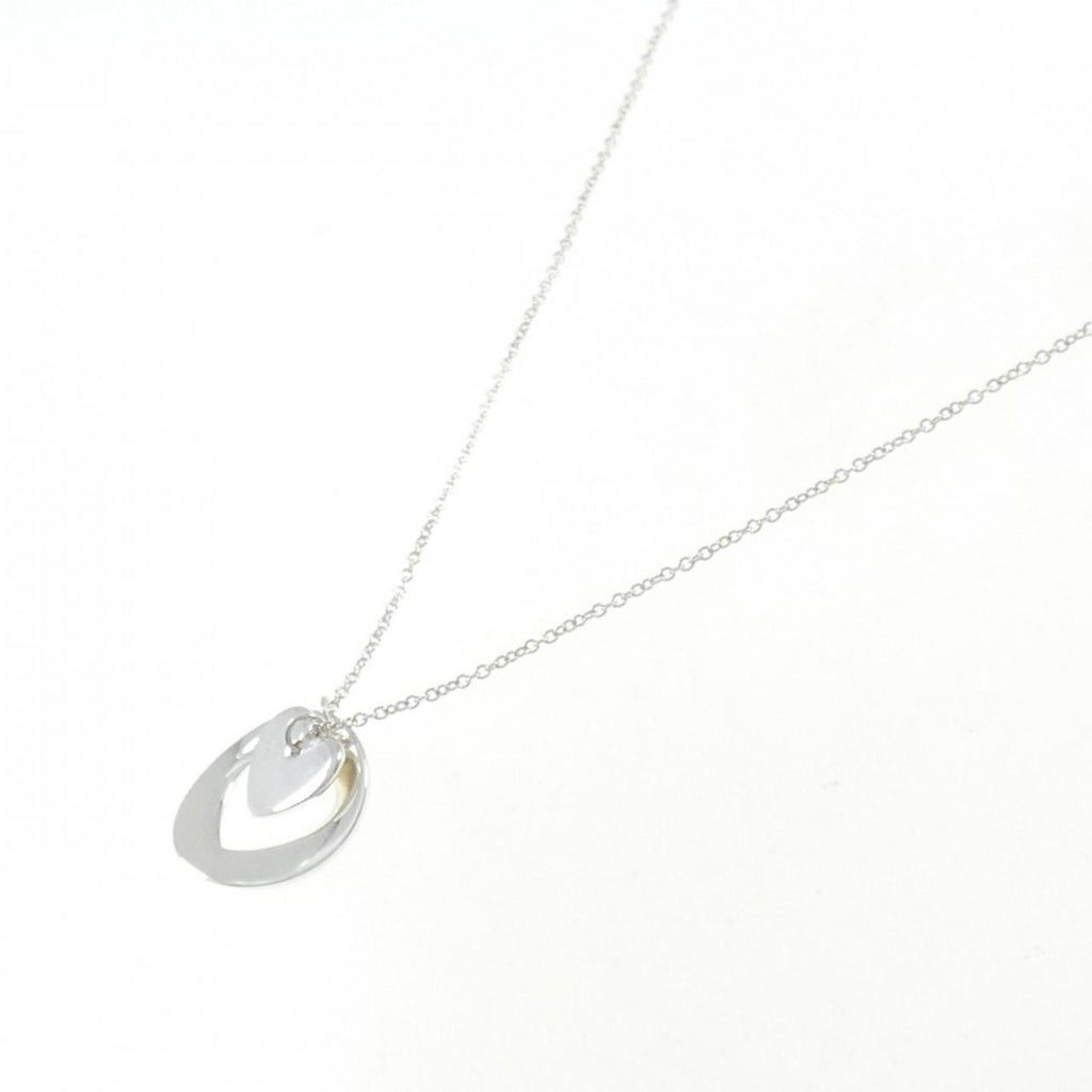 Double Stencil Heart Pendant Necklace Sterling Silver