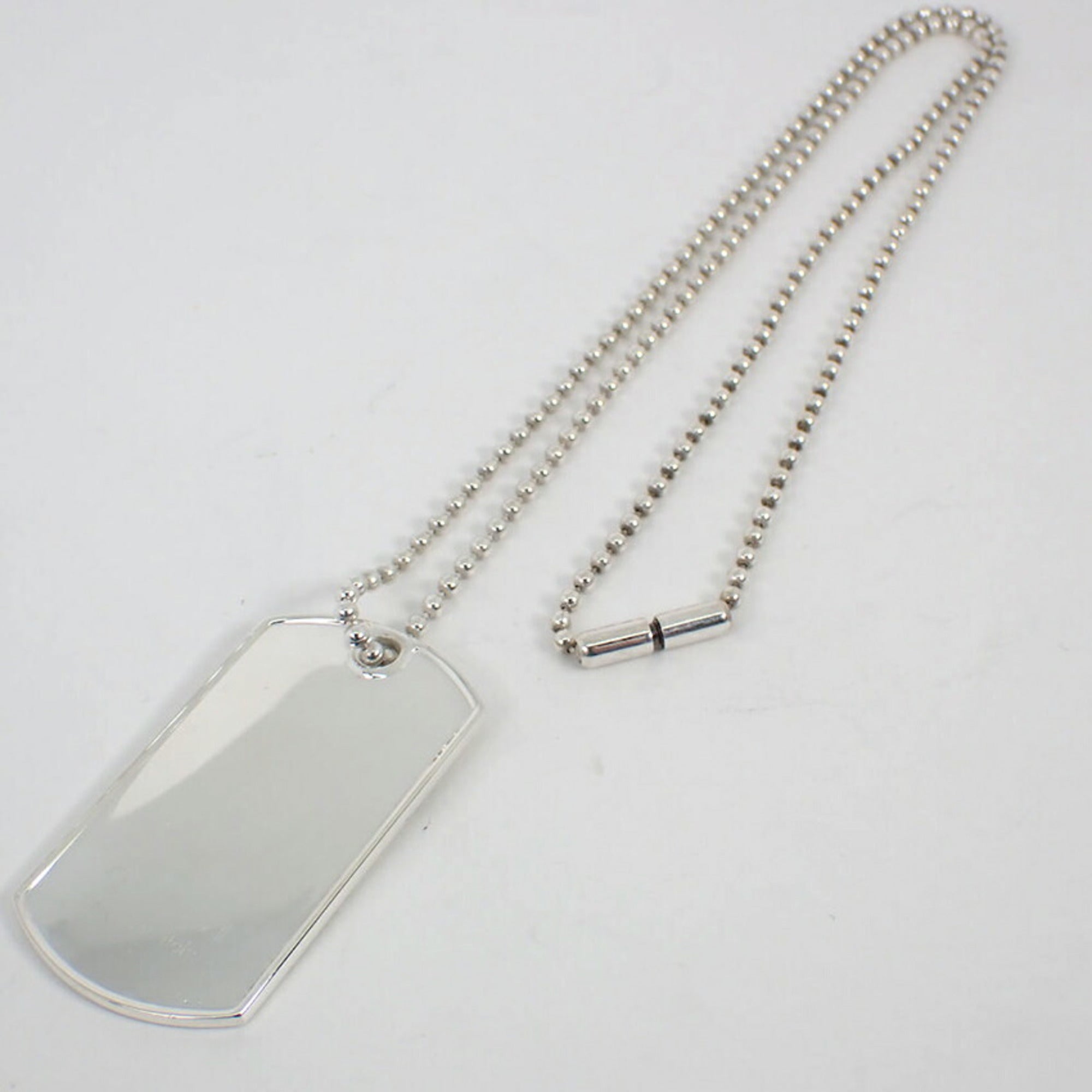 Dog Tag Pendant Necklace Sterling Silver