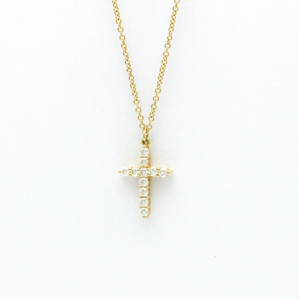 Small Pendant Necklace 18K Yellow Gold with Diamond