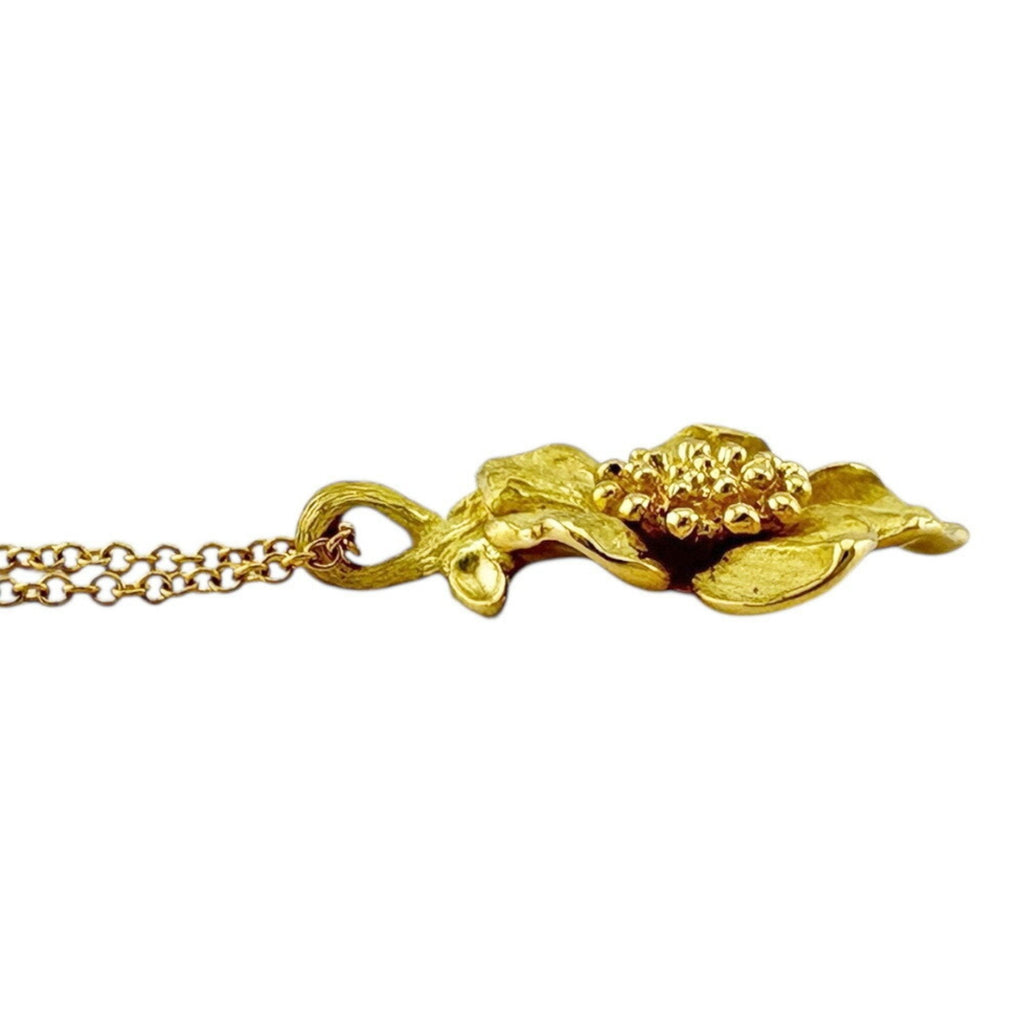 Dogwood Pendant Necklace 18K Yellow Gold