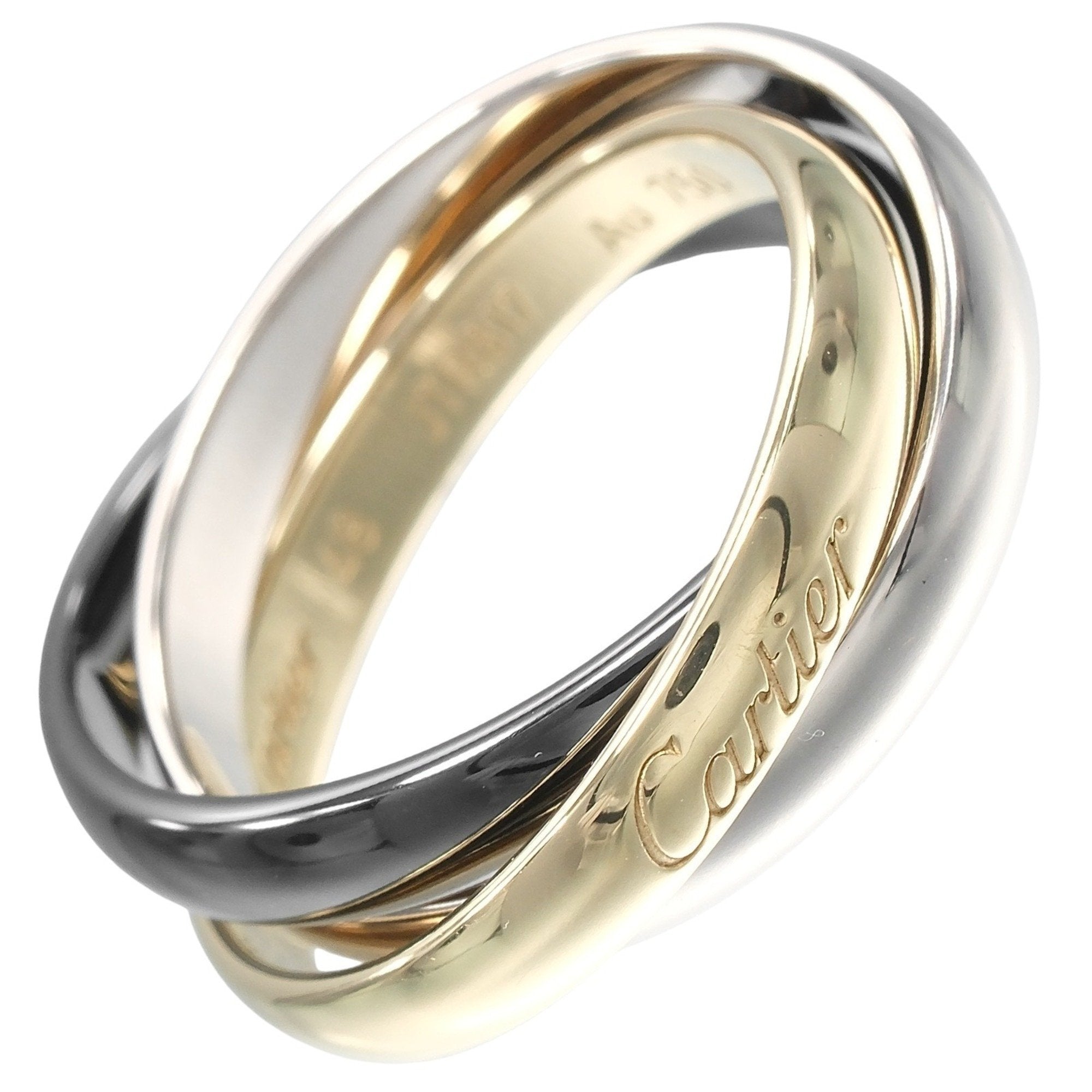 Trinity Ring 18K Yellow Gold and 18K White Gold and Ceramic