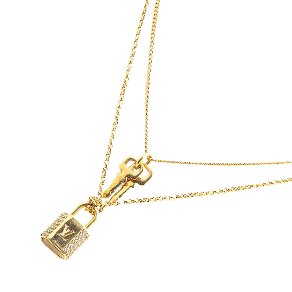 Pendant Necklace Gold with Rhinestone